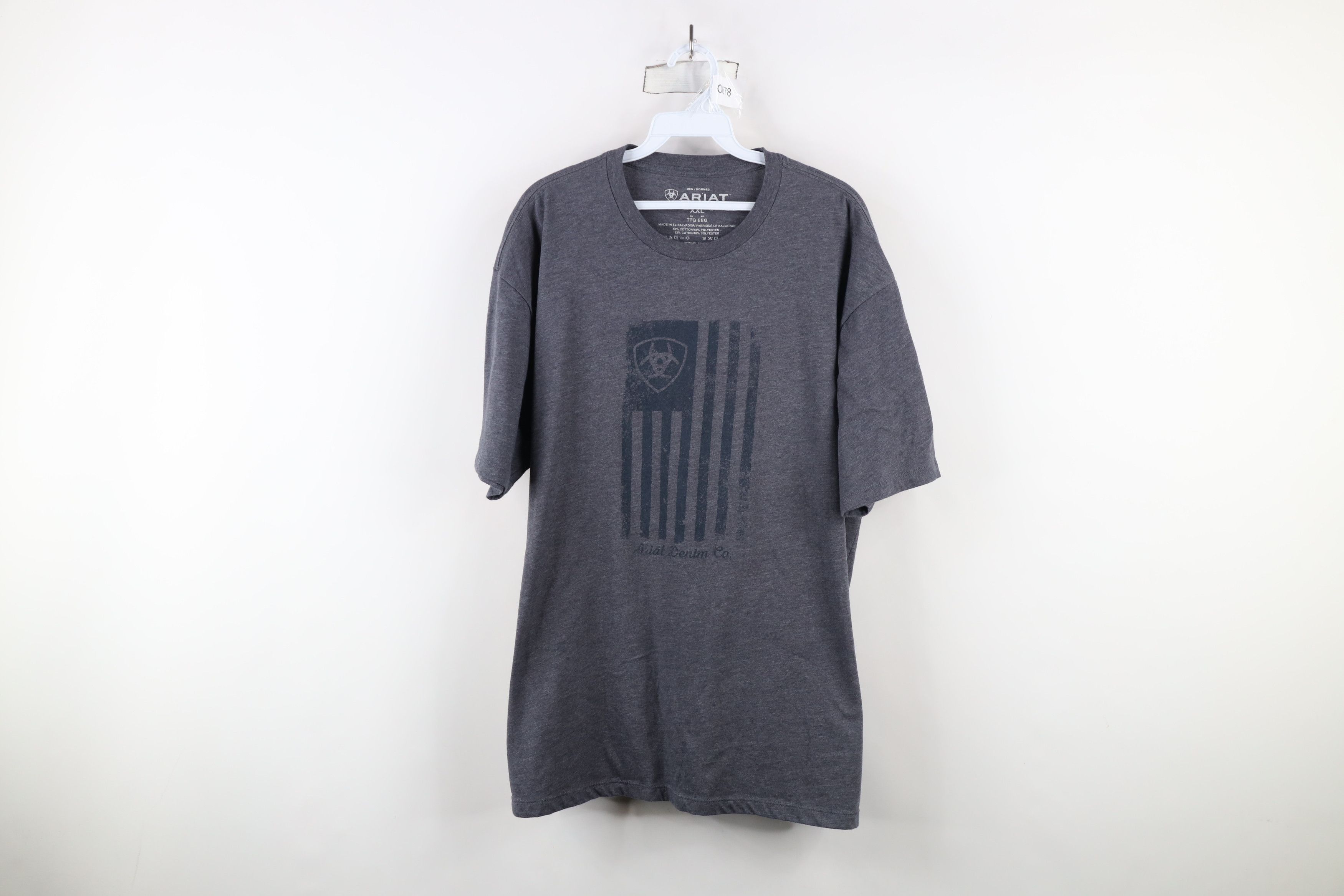 Ariat × Vintage Ariat Denim Co Spell Flag Jersey Knit Short Sleeve T-Shirt Size US XXL / EU 58 / 5 - 1 Thumbnail