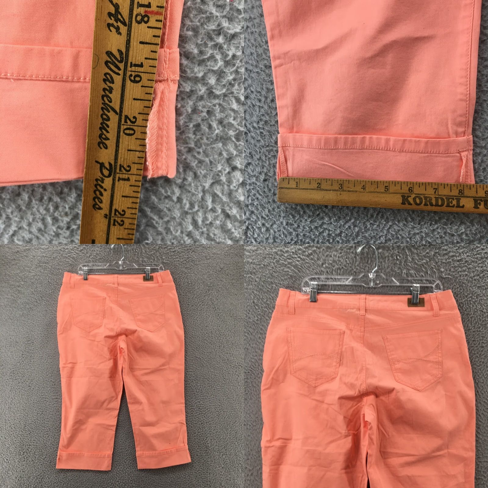 Vintage Bandolino Mandie Capri Pants Womens 12 Pink 5 Pockets Zip Fly Rise 11 Inseam 21 Cotton Blend Classic Modern Straight Leg Womens Size 34" / US 12 / IT 48 - 8 Thumbnail