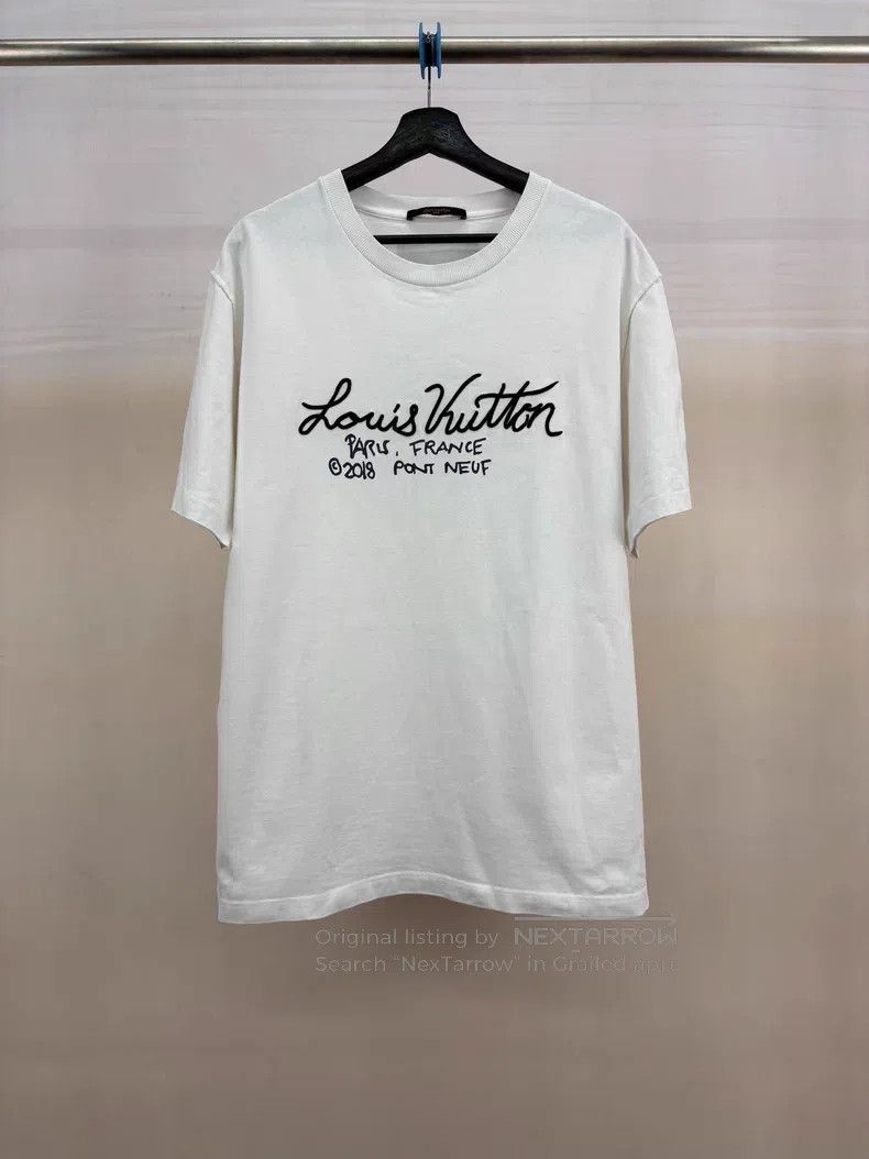 Louis Vuitton Louis Vuitton Cursive embroidered monogram logo short slee Size US XXL / EU 58 / 5 - 1 Thumbnail