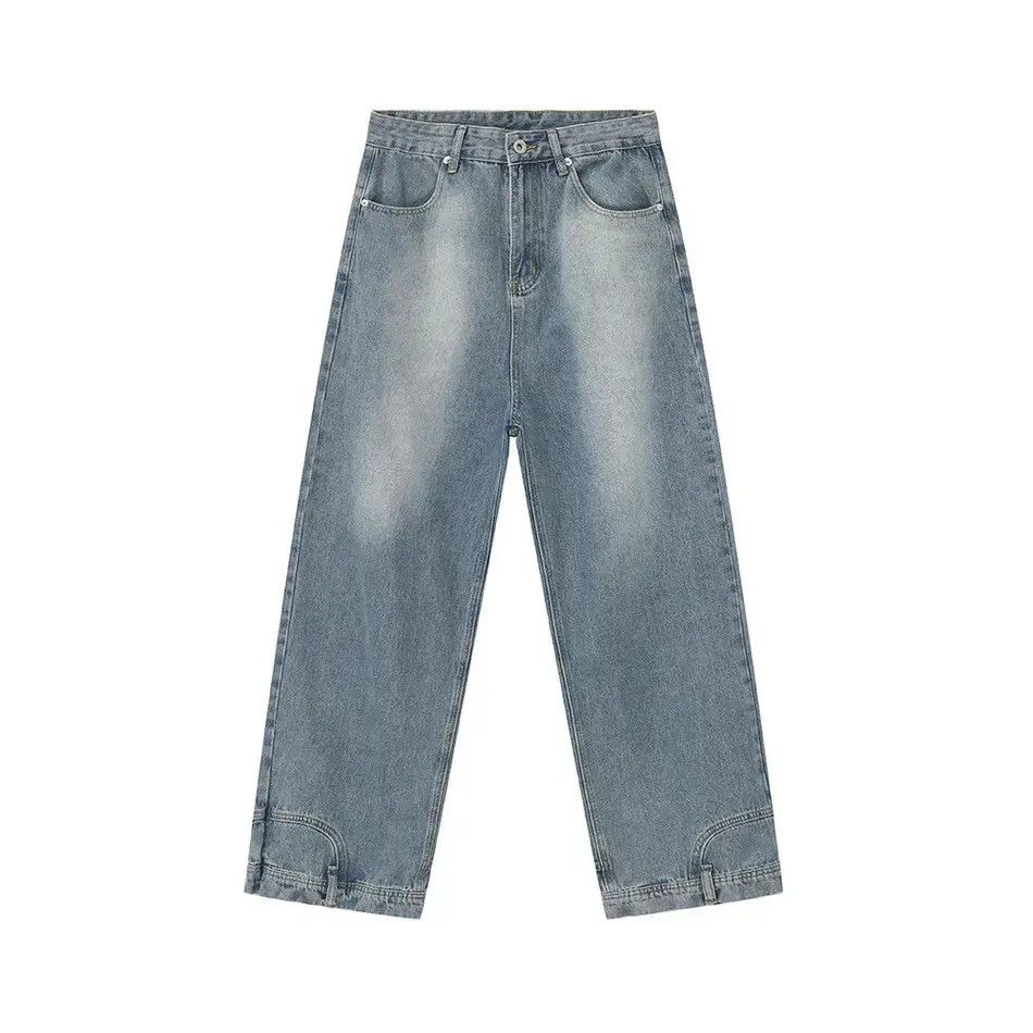 Japanese Brand Retro loose straight leg inverted jeans Size US 32 / EU 48 - 5 Thumbnail