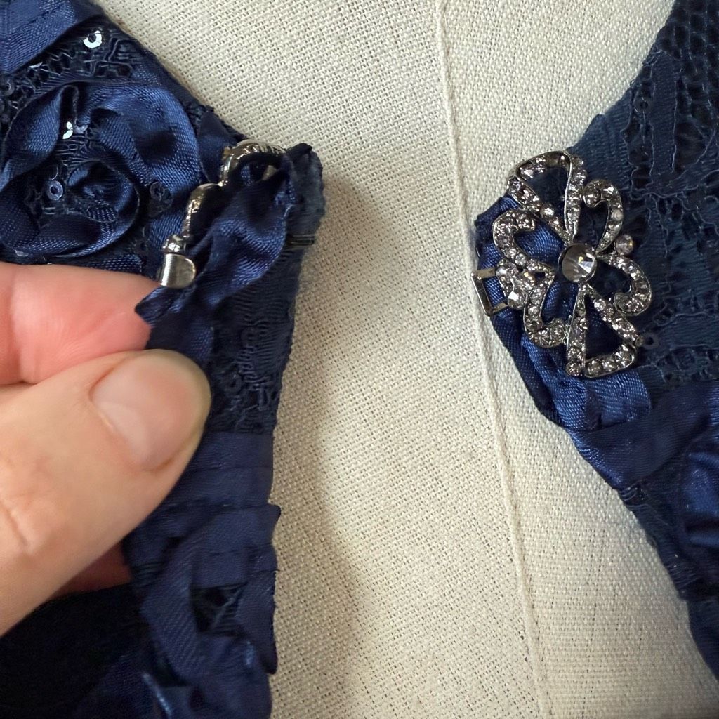 Other Cachet Dark Blue 2pc Formal Jacket Tank Soutache Sequin Rhin Size M / US 6-8 / IT 42-44 - 6 Thumbnail