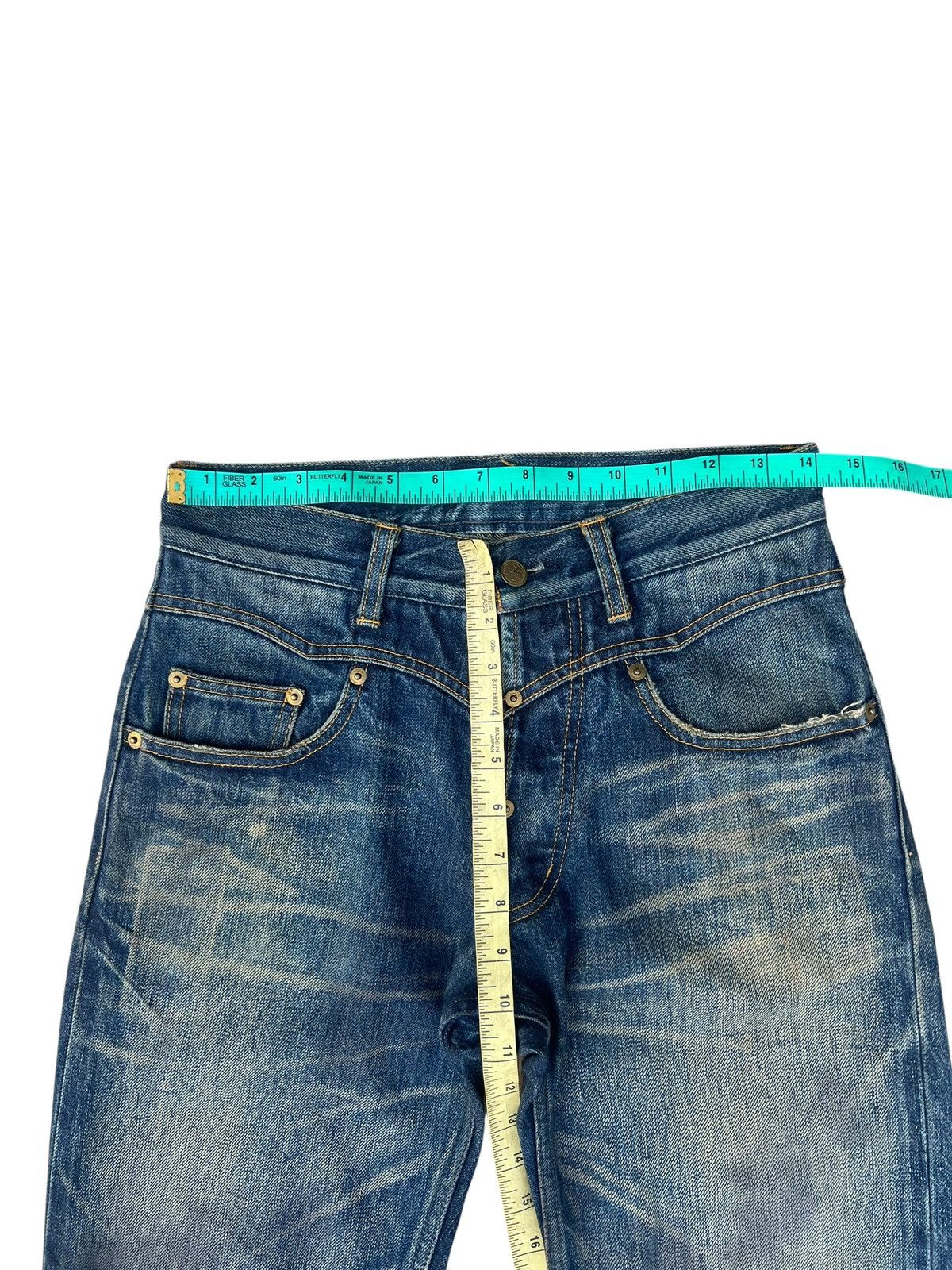 Japanese Brand Gangsterville Glad Hand Japan Dirty Mud Denim Selvedge Jeans Size US 28 / EU 44 - 2 Thumbnail