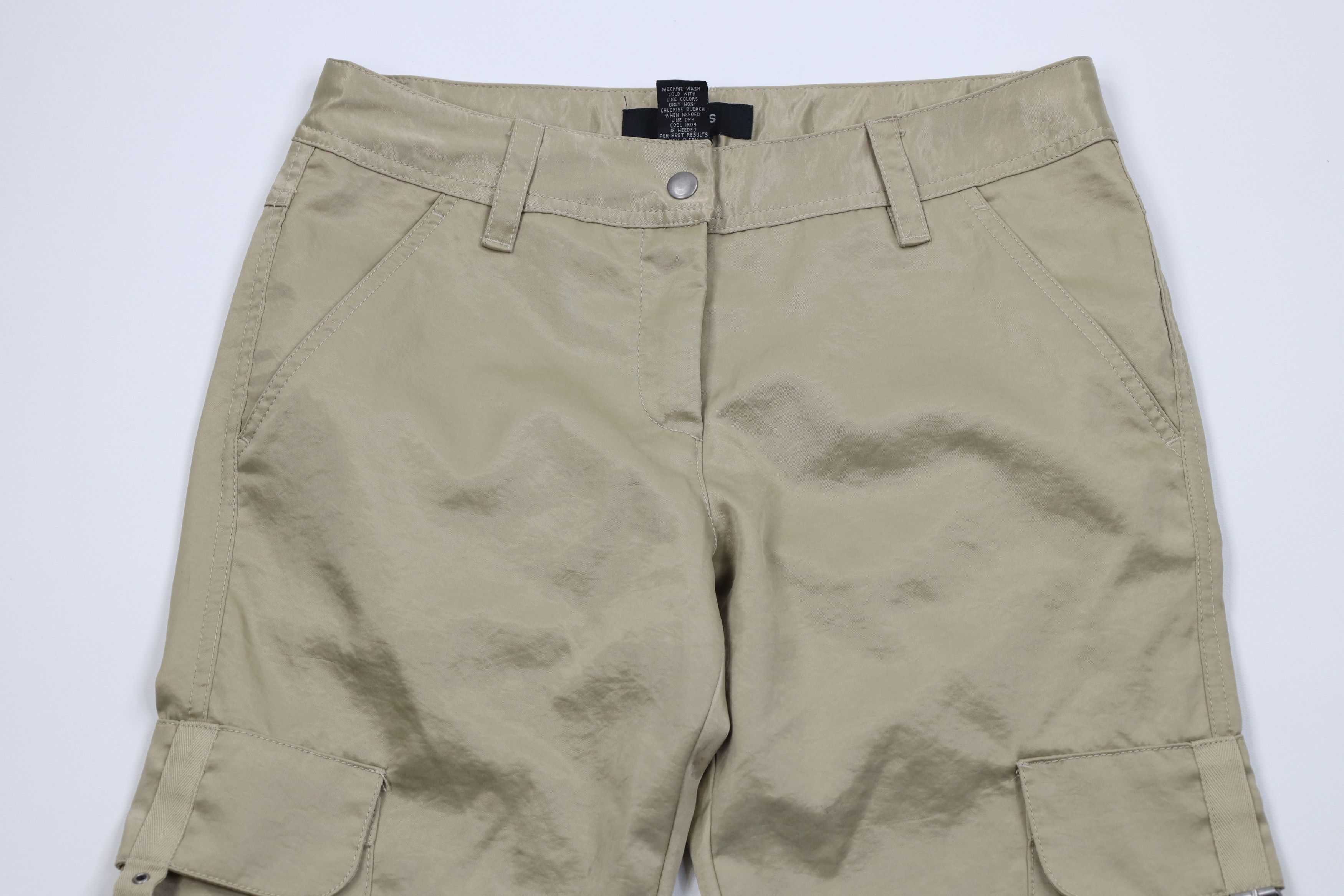 Express Vintage Y2K Express Babydoll Cargo Pants Gold Polyester Size 25" / US 0 / IT 36 - 2 Thumbnail
