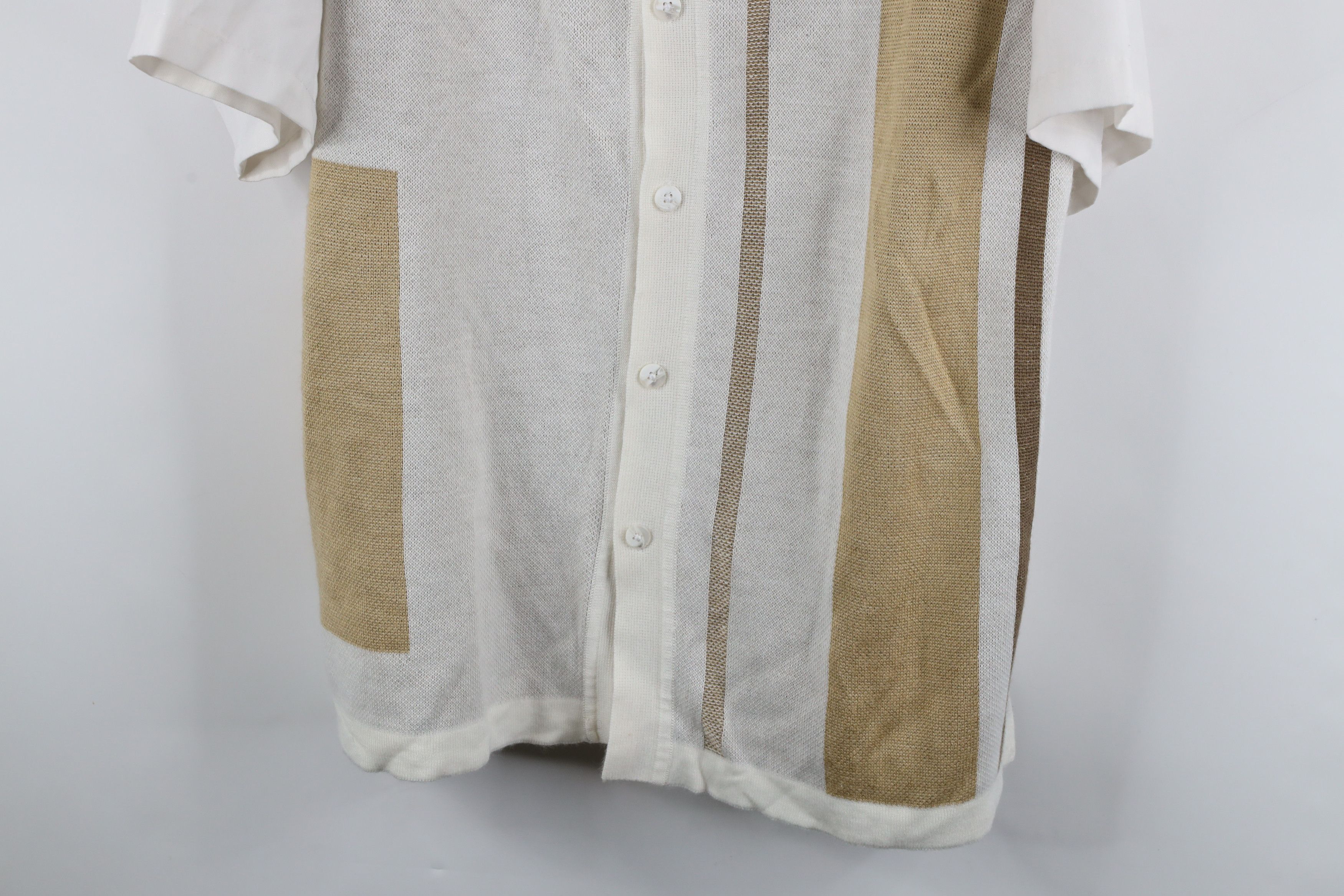 Vintage Vintage 90s Streetwear Block Knit Collared Button Shirt Size US XL / EU 56 / 4 - 3 Thumbnail