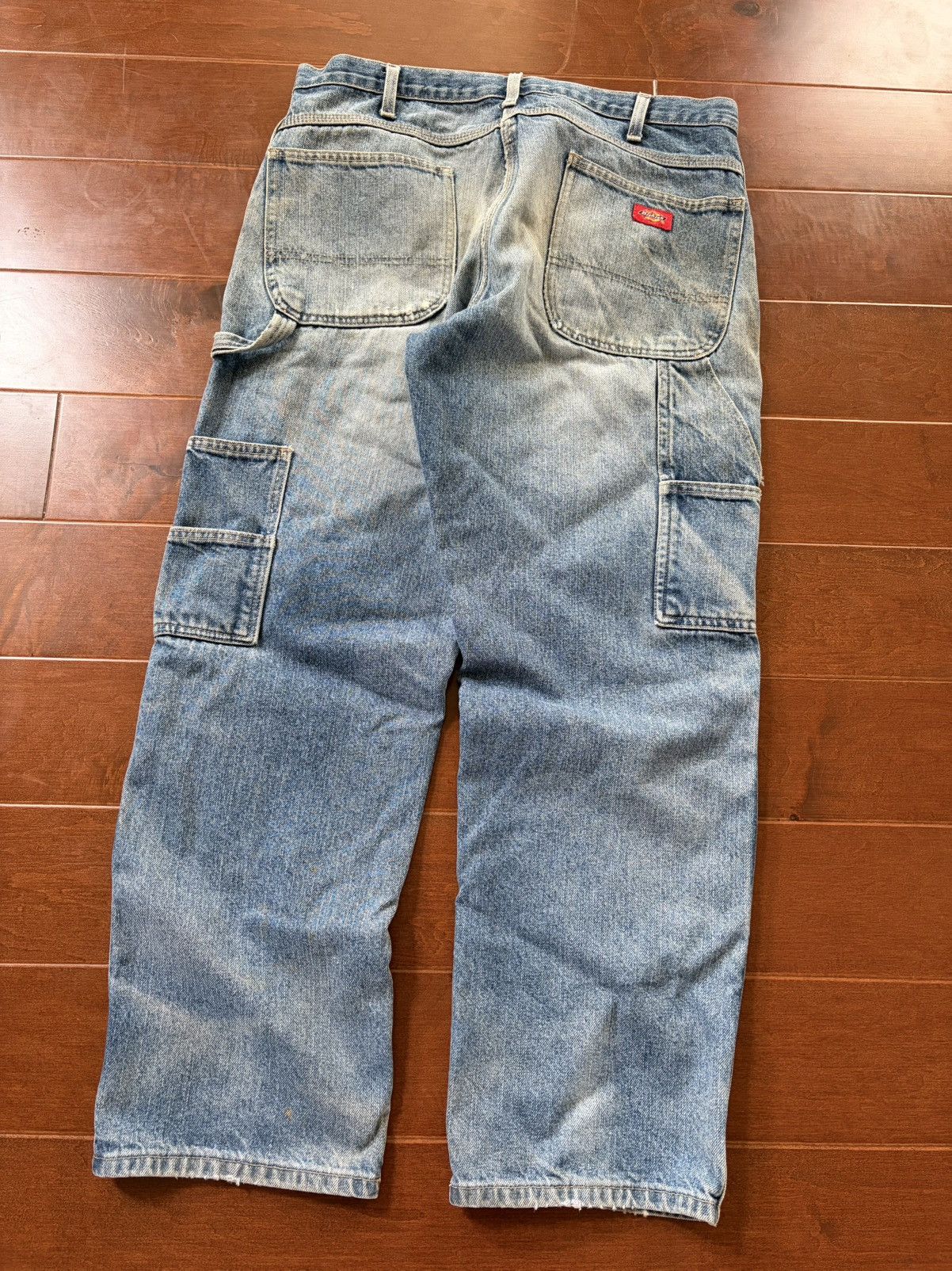 Dickies Vintage Faded Thrashed Dickies Double Knee Denim Blue Jeans Size US 36 / EU 52 - 3 Thumbnail