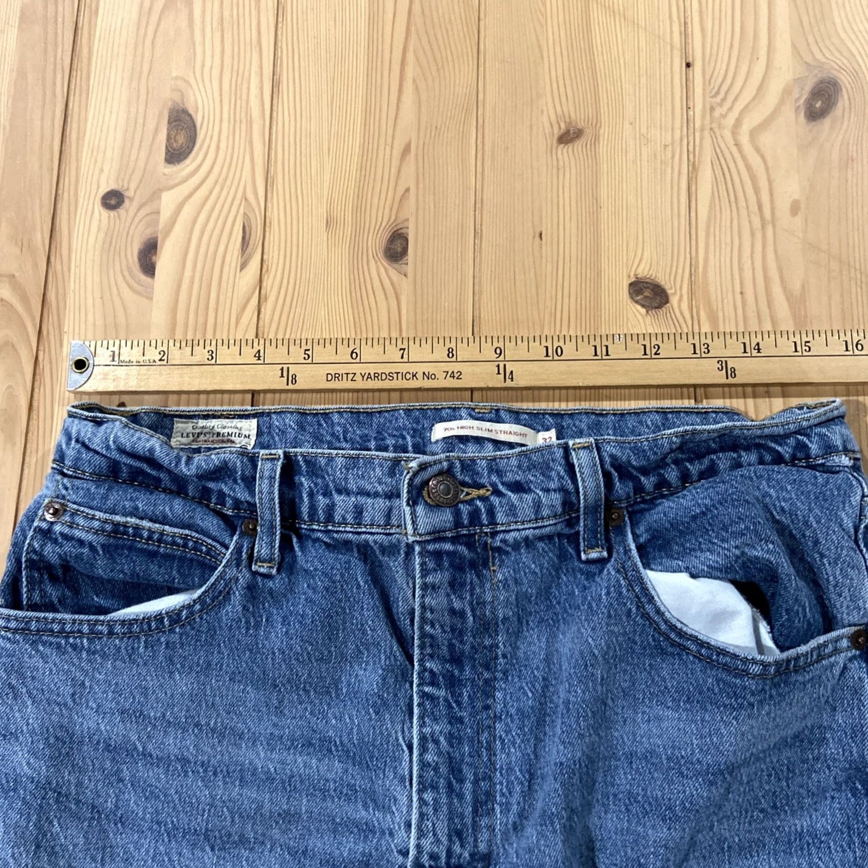 Levi's Levi's Jeans Womens 32 Blue Denim Premium 70s High Slim Straight Size 24" / US 00 / IT 34 - 5 Thumbnail
