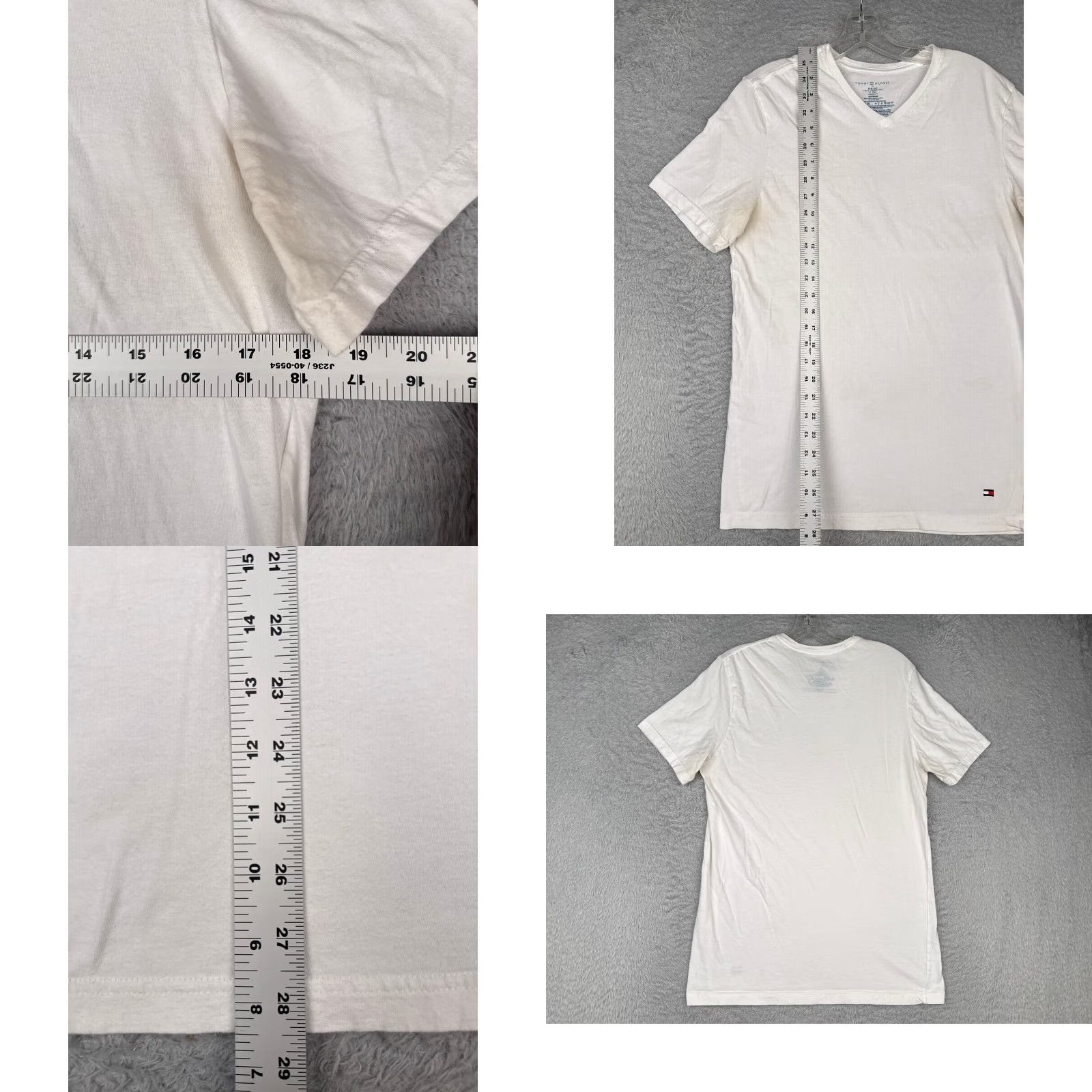 Tommy Hilfiger Tommy Hilfiger Shirt Adult Medium White Short Sleeve V-Neck 100% Cotton READ Size US M / EU 48-50 / 2 - 8 Thumbnail