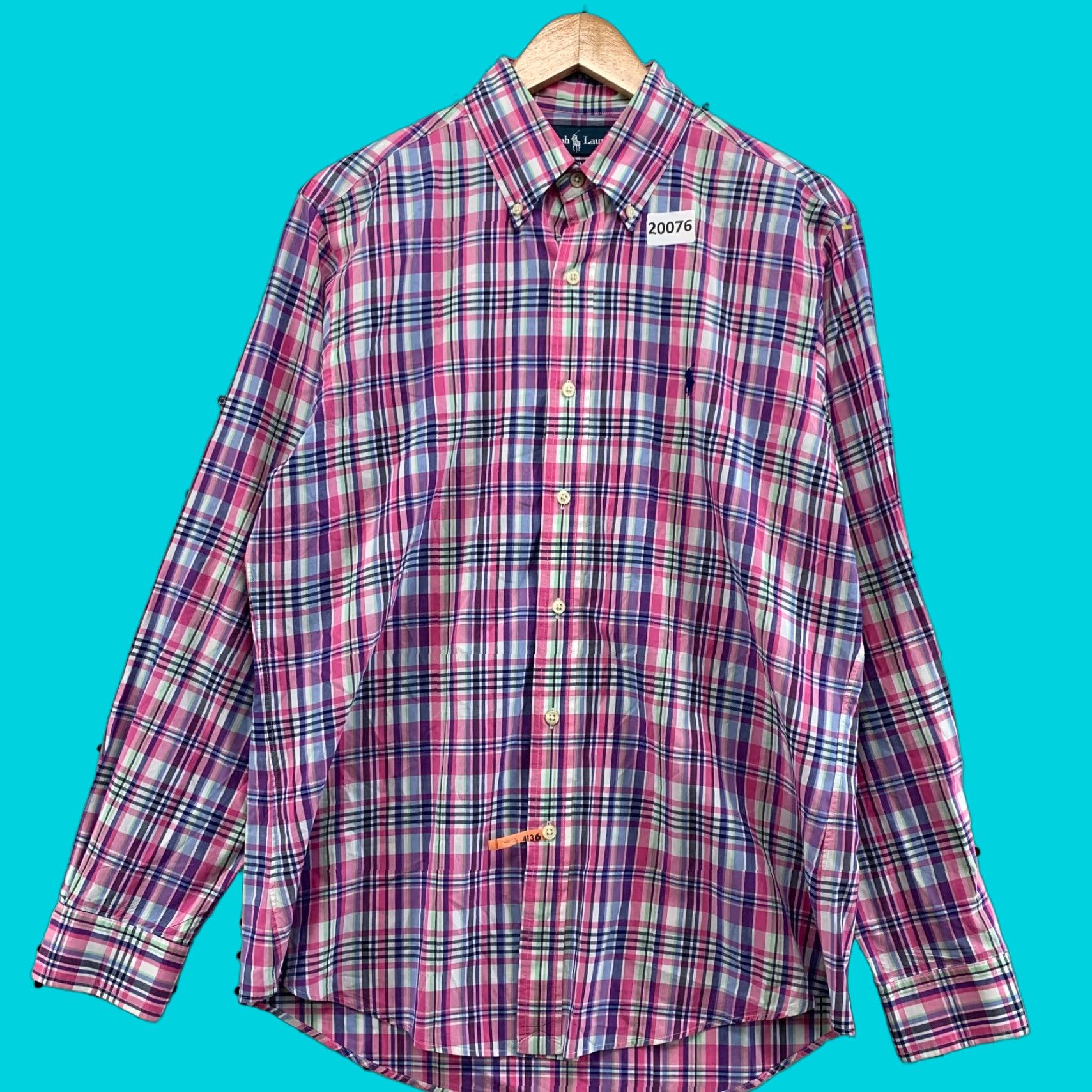 Polo Ralph Lauren Polo Ralph Lauren Button-Down Shirt Mens Medium Pink Plaid Long Sleeve 22x30.5 Vintage? Size US M / EU 48-50 / 2 - 1 Thumbnail