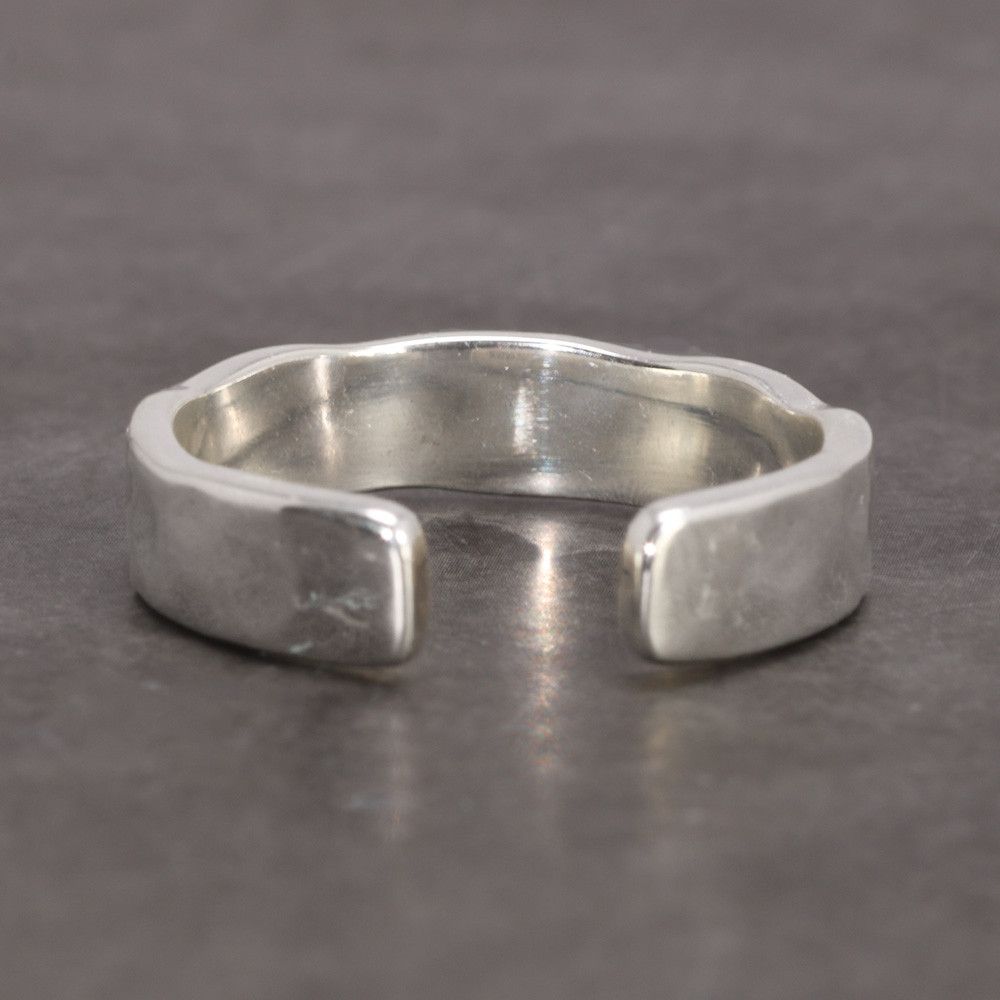 Jewelry × Vintage 925 Bright Hand Hammer Ring (Resizable) Size ONE SIZE - 3 Thumbnail