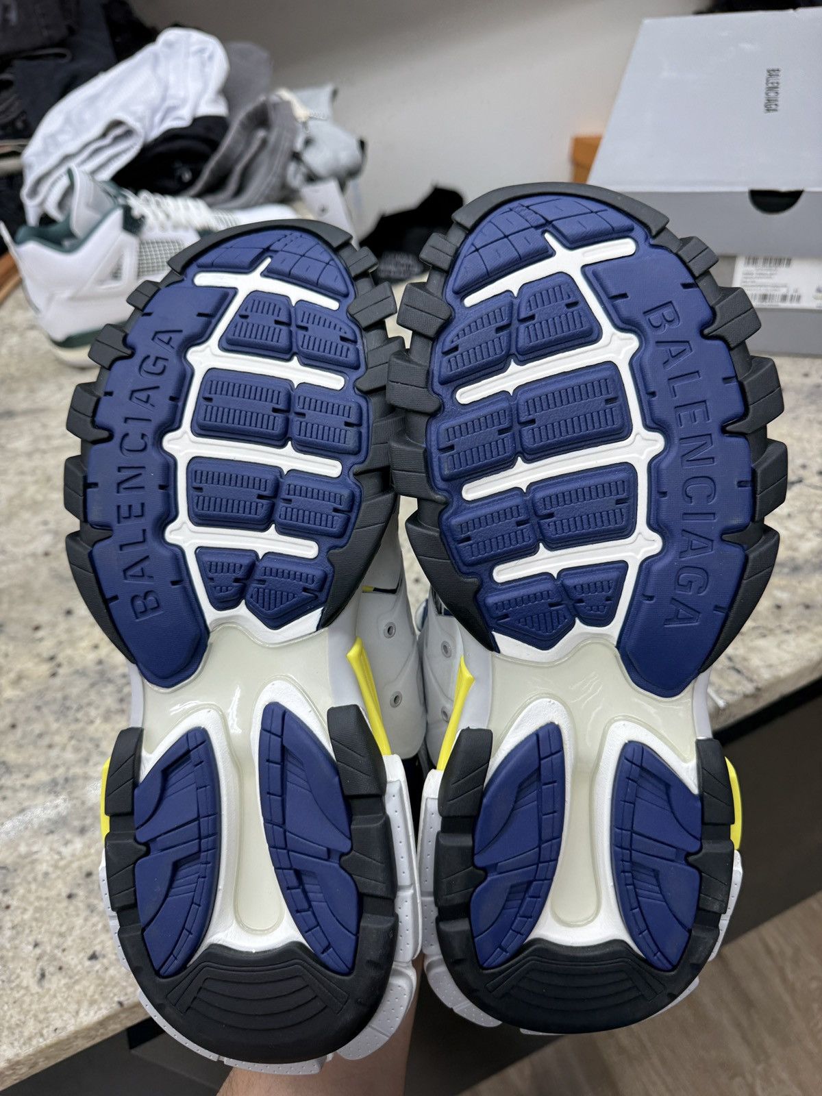 Balenciaga Balenciaga White/Yellow Track Runners Size US 13 / EU 46 - 5 Thumbnail