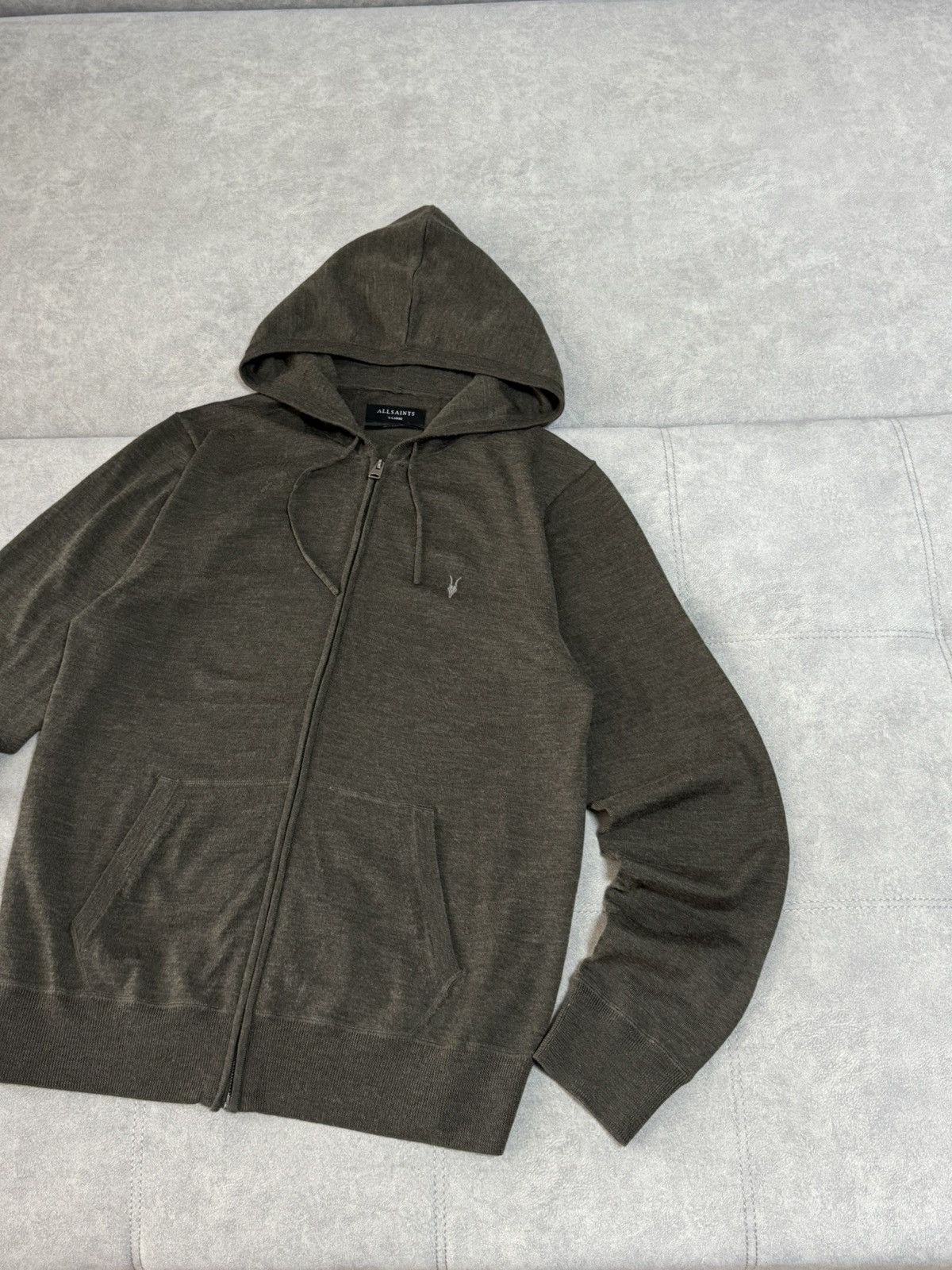Allsaints × Vintage Vintage Allsaints wool green military zip hoodie size XL Size US XL / EU 56 / 4 - 4 Thumbnail