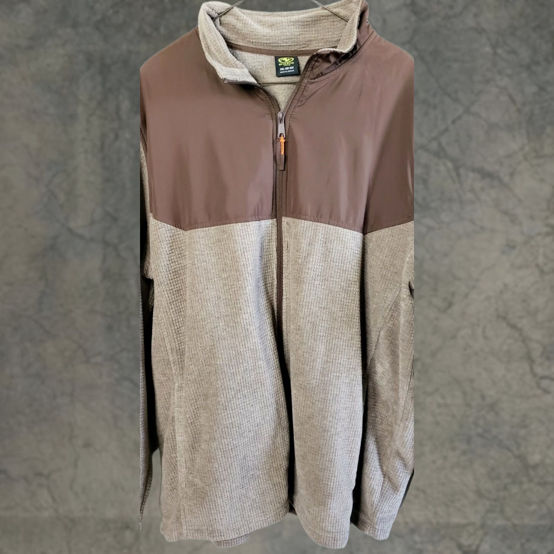 Vintage Athletic Works Men's Fleece Full Zip Jacket Sweater Two-toned Brown Size 2XL Size US XXL / EU 58 / 5 - 1 Thumbnail