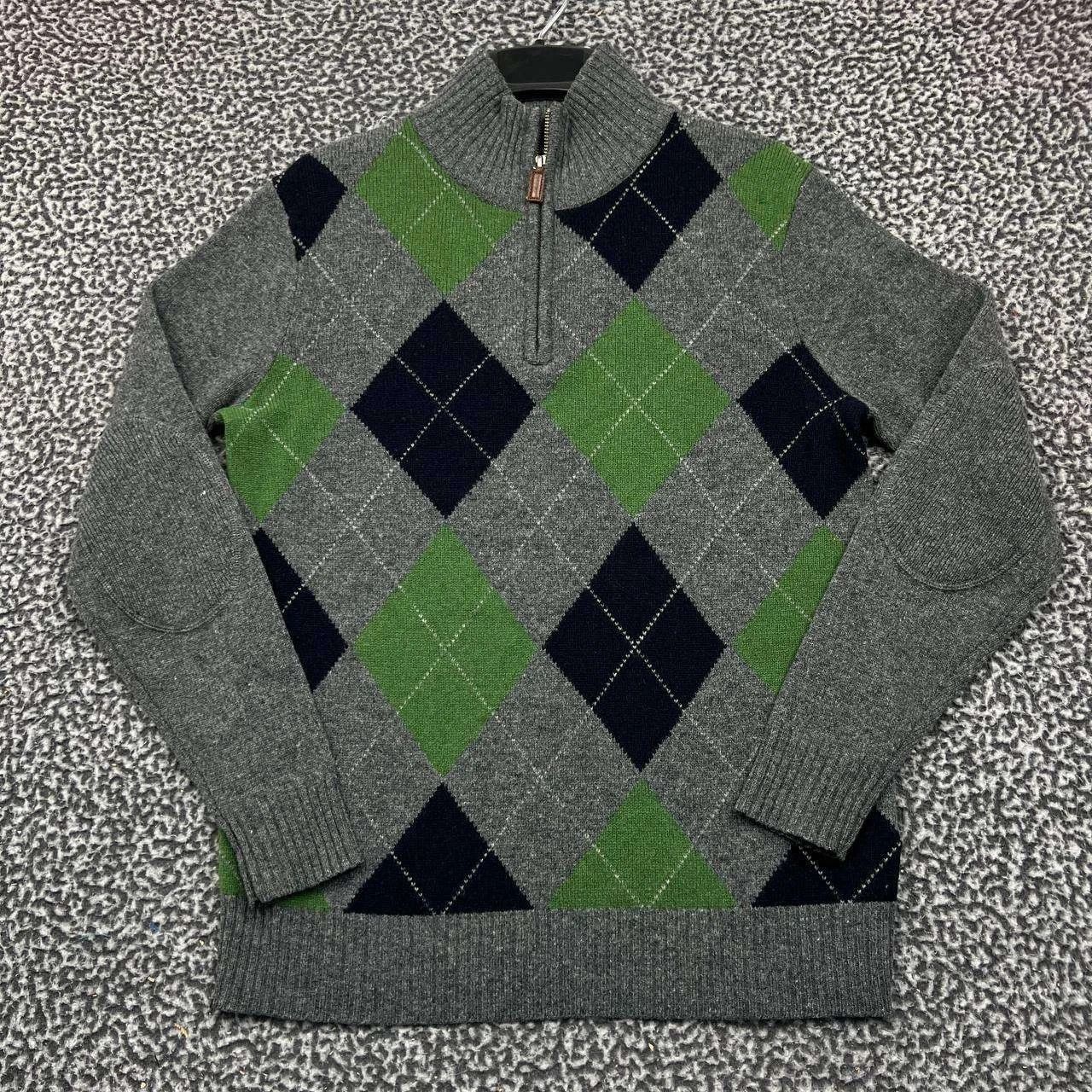 J.Crew J. Crew Sweater Men Argyle Lambswool 1/4 Zip Mock Neck S Size US S / EU 44-46 / 1 - 1 Thumbnail