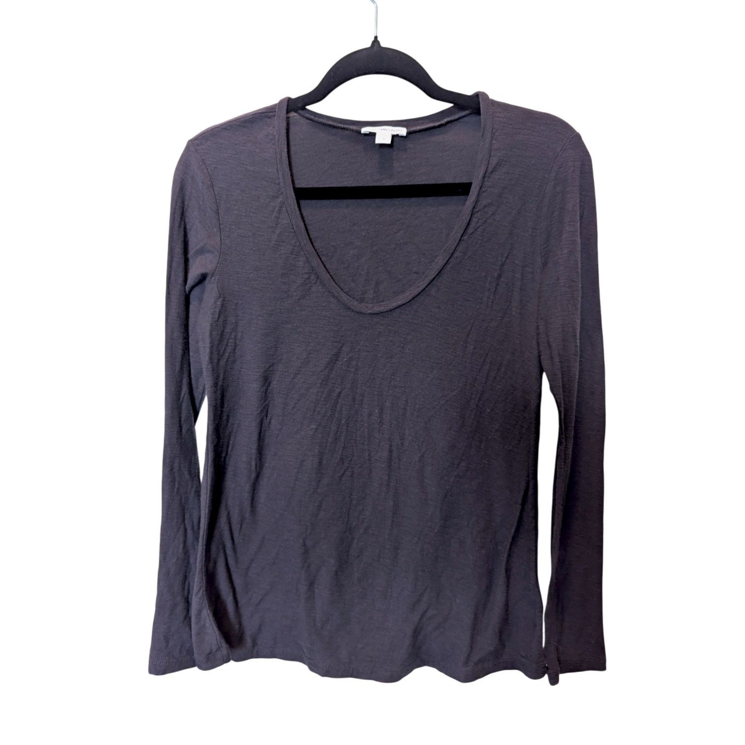 James Perse Standard James Perse Deep Purple Cotton Modal Swoop Tshirt Size L / US 10 / IT 46 - 2 Thumbnail