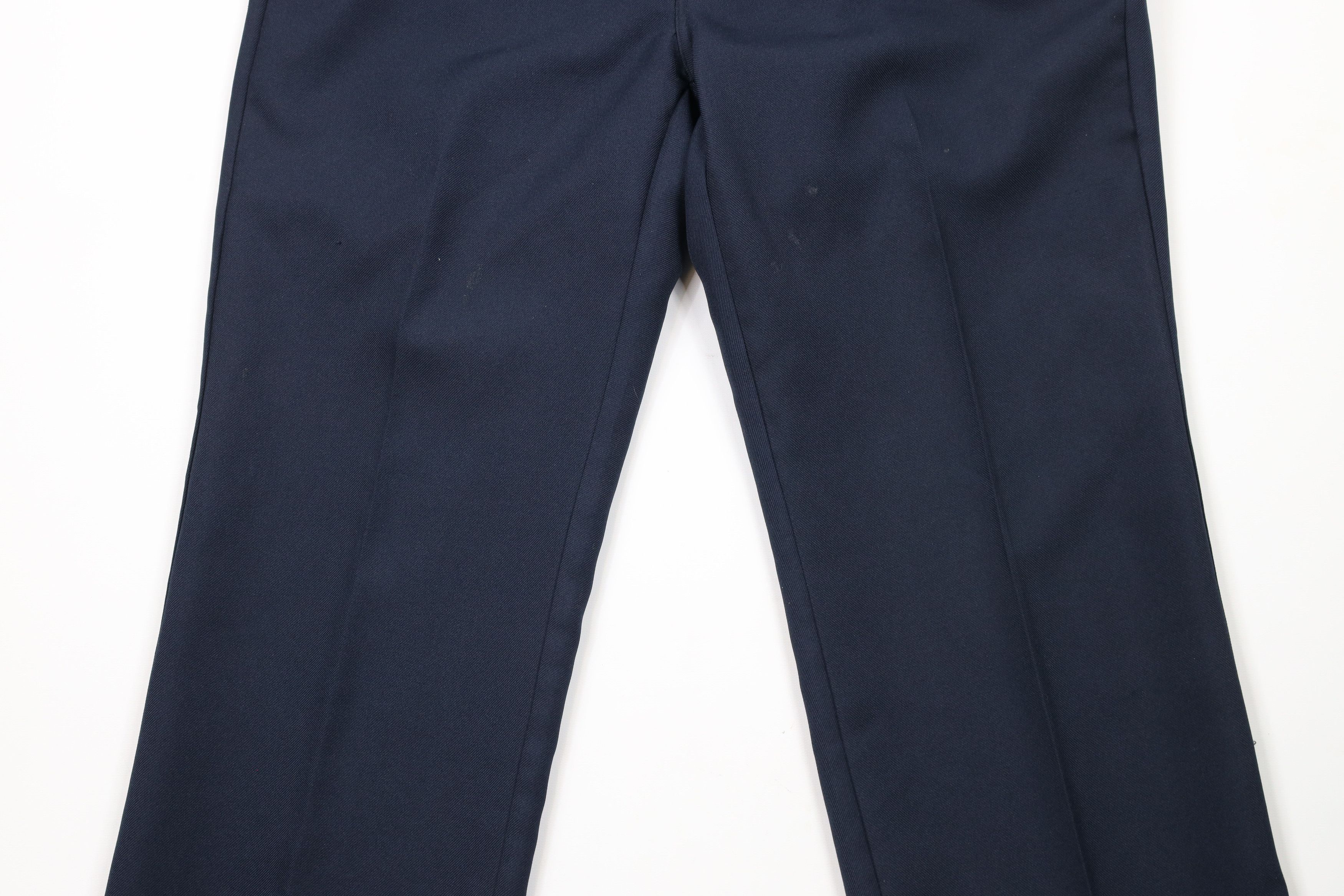 Vintage Vintage 90s Streetwear Knit Flared Wide Leg Chino Pants Navy Size US 33 - 3 Thumbnail