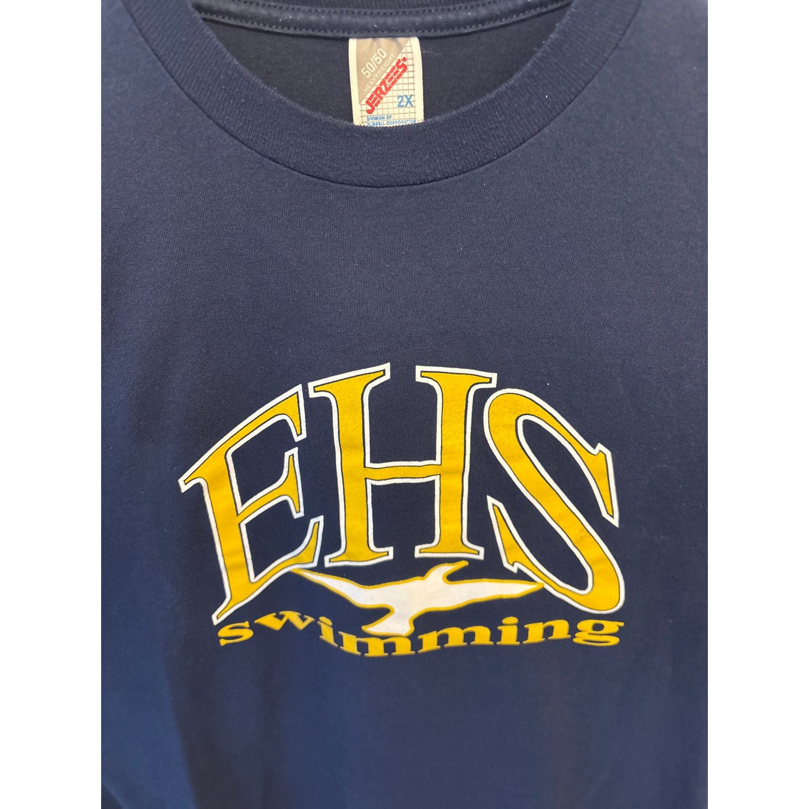 Jerzees Vintage 90s Jerzees EHS Swimming T-Shirt - Size 2XL Size US XXL / EU 58 / 5 - 1 Thumbnail