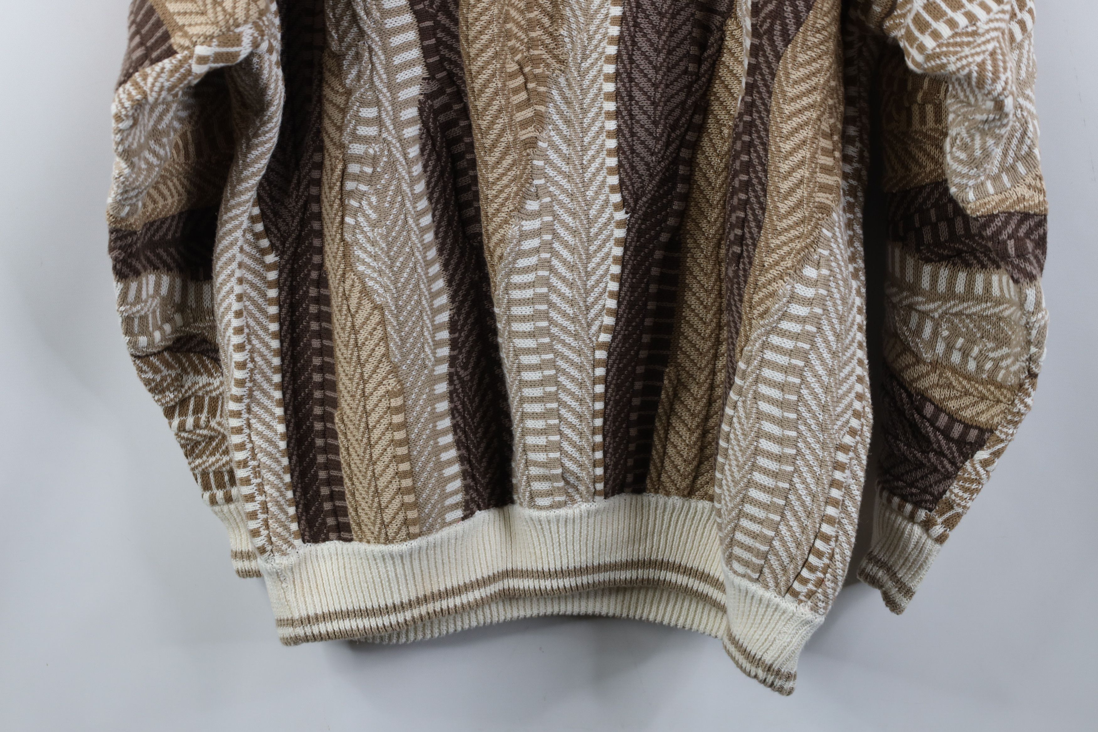 Vintage Vintage 90s Coogi Style Chunky Crewneck Sweater Earth Tone Size US XL / EU 56 / 4 - 10 Thumbnail