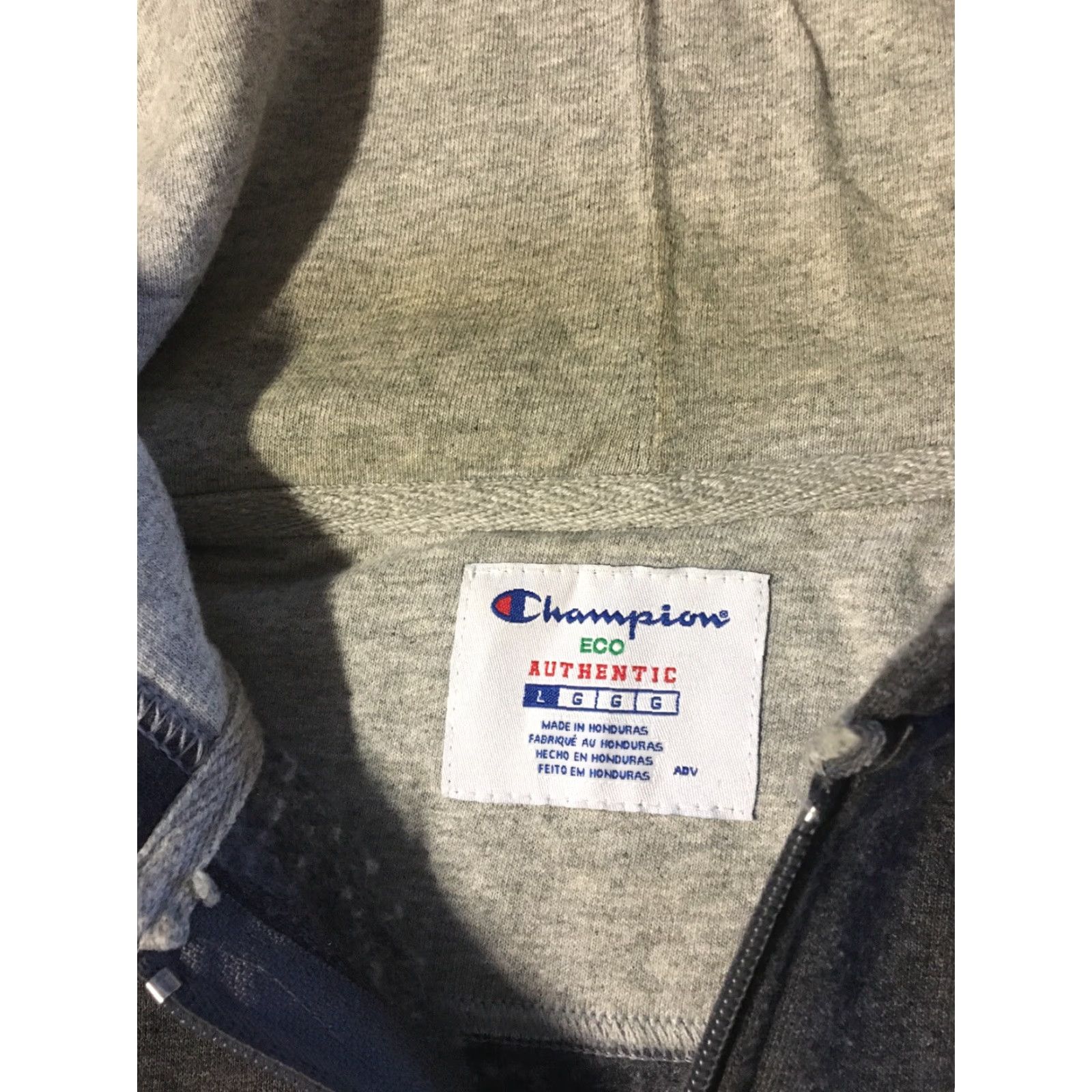 Champion VINTAGE Champion Hoodie Zip Up L Gray Men 90s Sports Grunge USA Baseball Football Running Gym Workout Logo Modern Classic Size US L / EU 52-54 / 3 - 6 Thumbnail