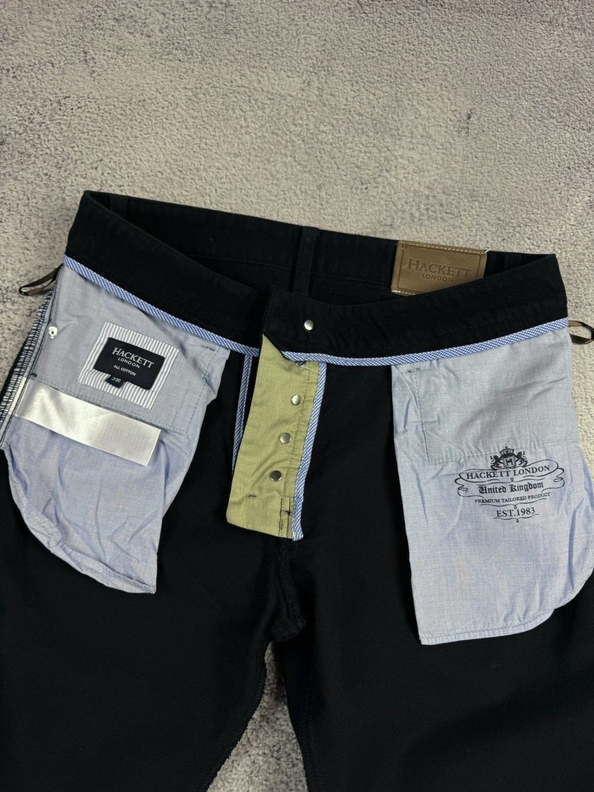 Hackett HACKETT London Velour Cotton Navy Blue Chino Pants Trousers Size US 31 - 19 Thumbnail