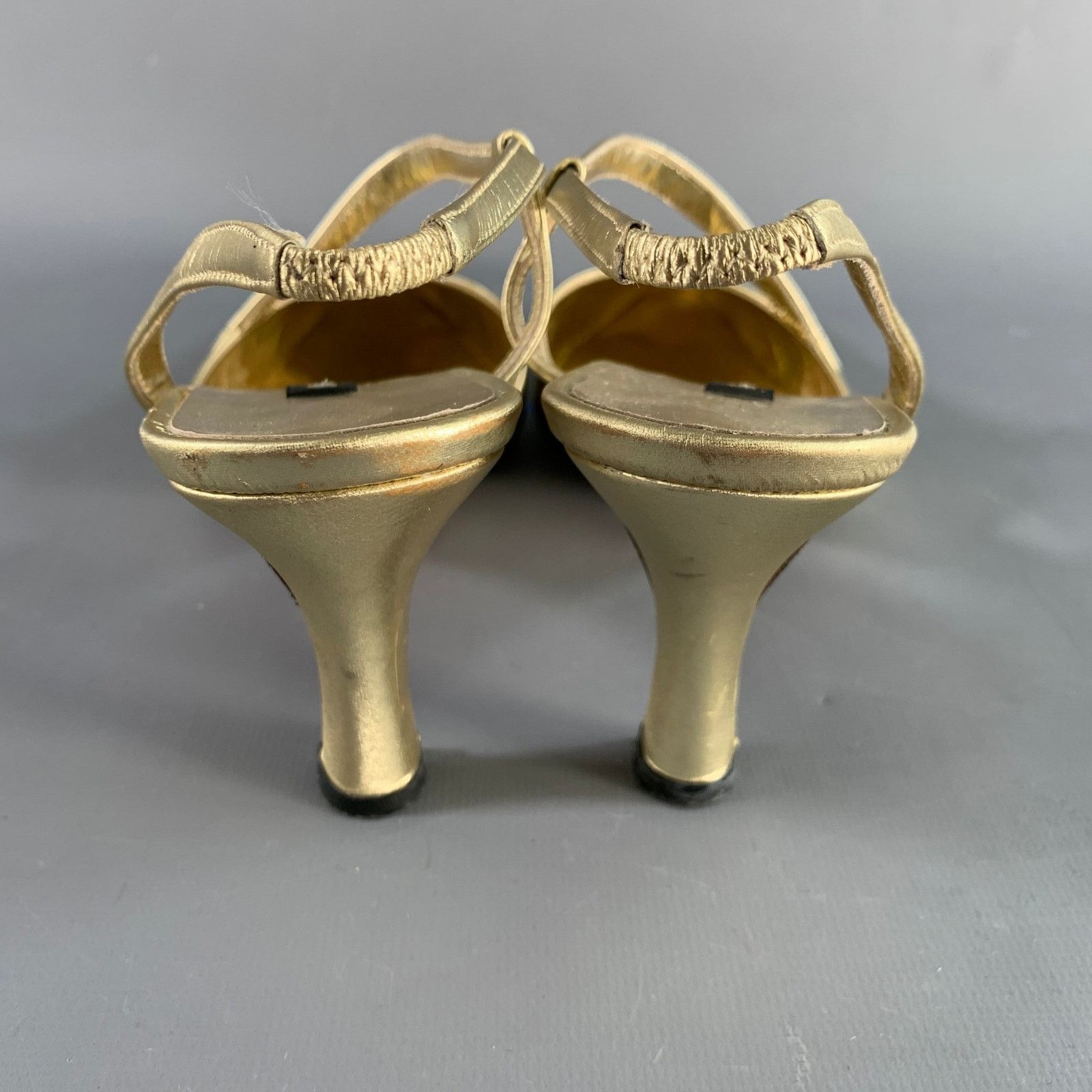 Anne Klein ANNE KLEIN Size 6.5 Gold Leather Ankle Strap Pumps Size US 6.5 / IT 36.5 - 3 Thumbnail