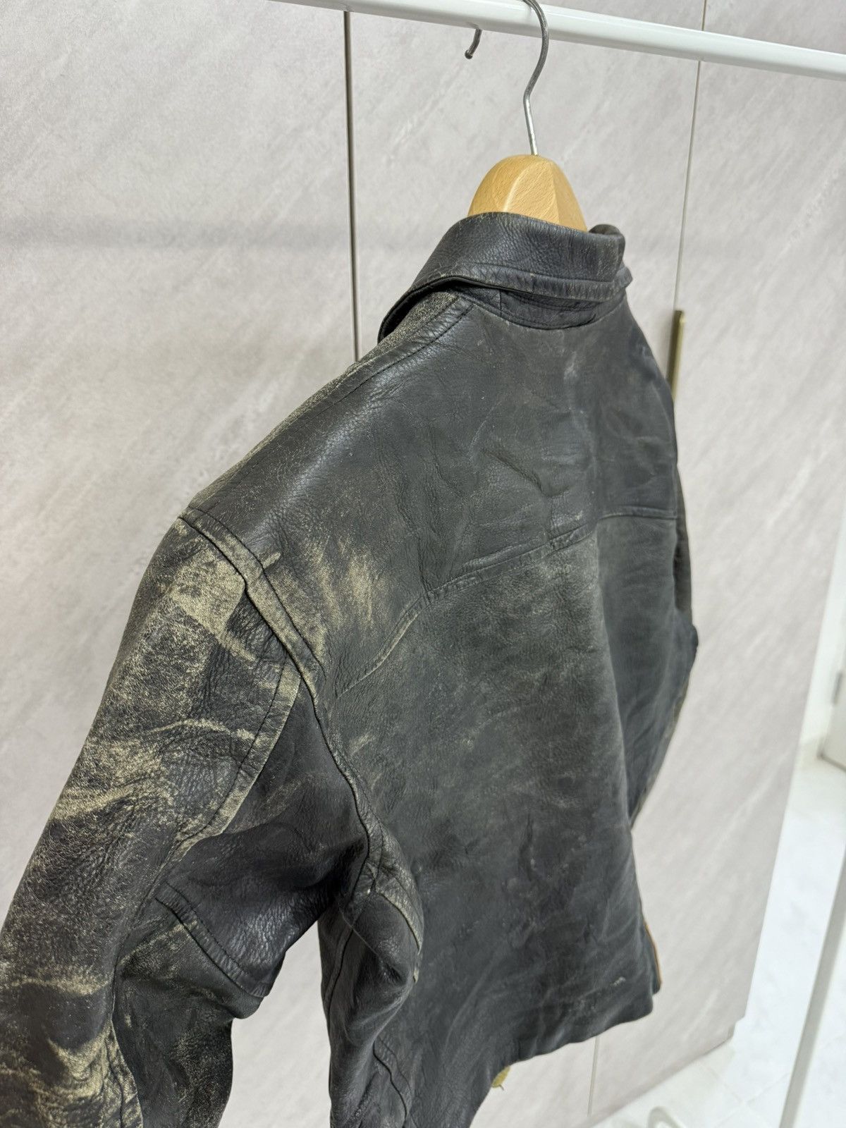 Genuine Leather Vtg Distress Patina Rugged Leather Jacket Like Ralph Lauren Size US S / EU 44-46 / 1 - 15 Thumbnail