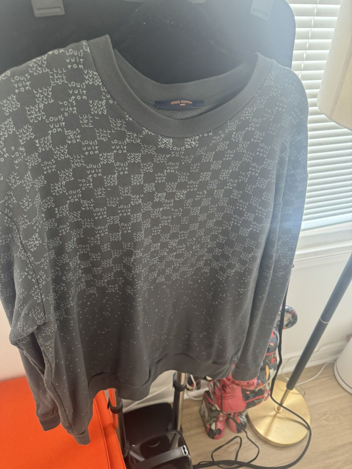 Louis Vuitton LOUIS VUITTON DAMIER SPREAD PRINTED SWEATSHIRT - GREY Size US XXL / EU 58 / 5 - 3 Thumbnail