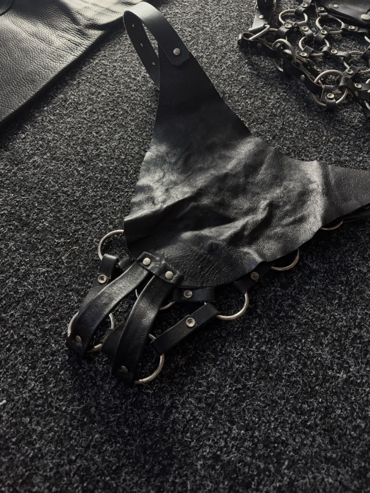 Japanese Brand Gothic BDSM Leather Leggings & Chain Harness Costume Size ONE SIZE - 13 Thumbnail