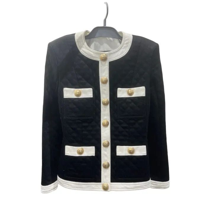 Balmain Classic Gold Button Black Jacket 0079