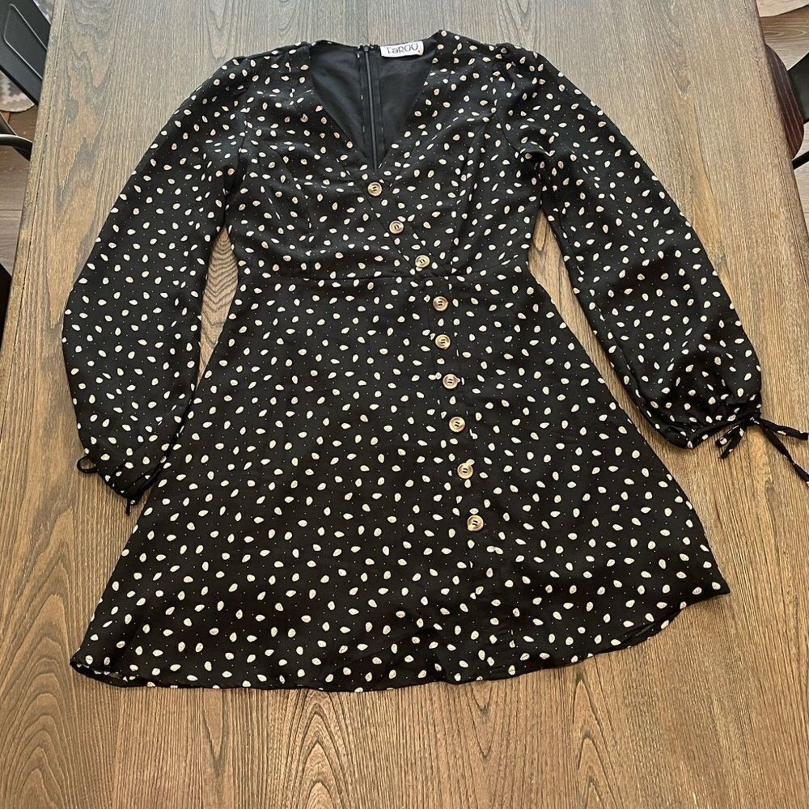 Vintage Taroo Black White Polkadot Mini Length Shift Dress Size S Size S / US 4 / IT 40 - 1 Thumbnail