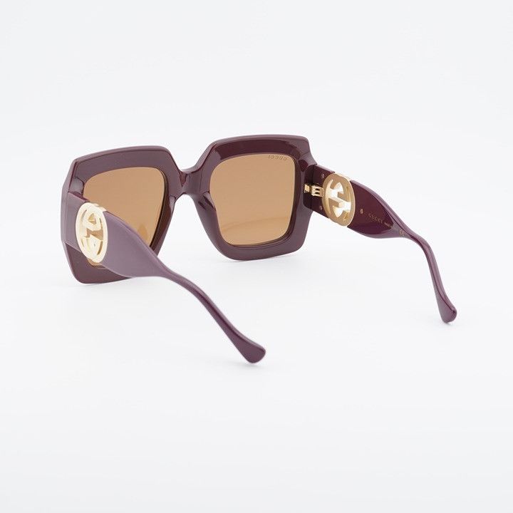 Gucci Gucci GG1022S 007 Sunglasses Brown Square Frame Size ONE SIZE - 4 Thumbnail