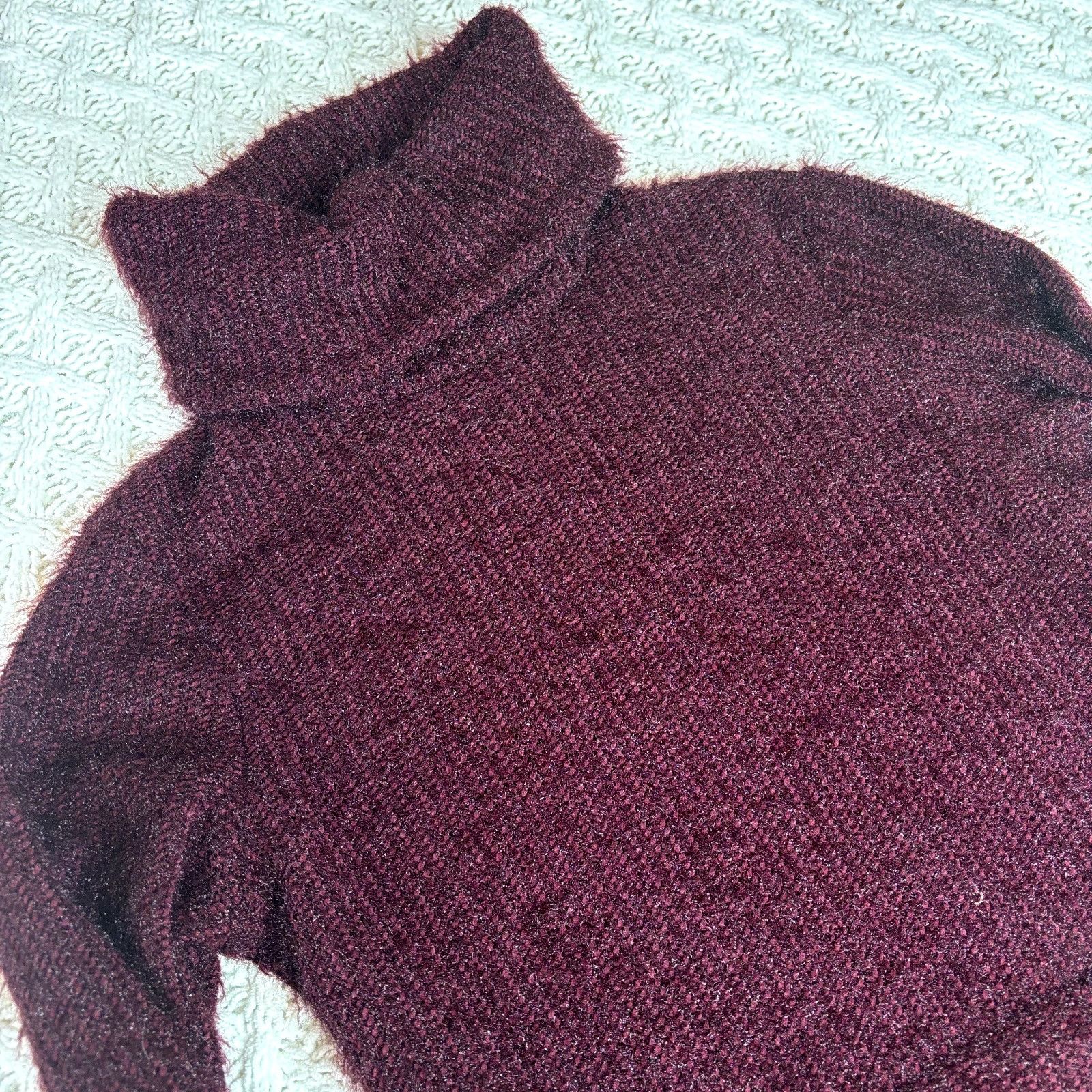 Frank Lyman Frank Lyman Women's Burgundy Turtleneck Sweater, 4 US, Long Size S / US 4 / IT 40 - 8 Thumbnail