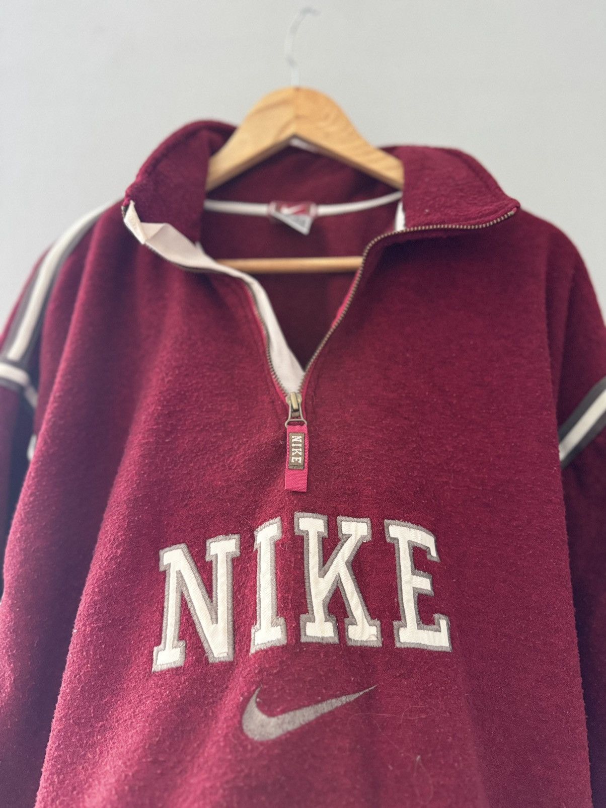 Nike Vintage Nike fleece pullover embroidered logo baggy fit 90s Size US XL / EU 56 / 4 - 8 Thumbnail