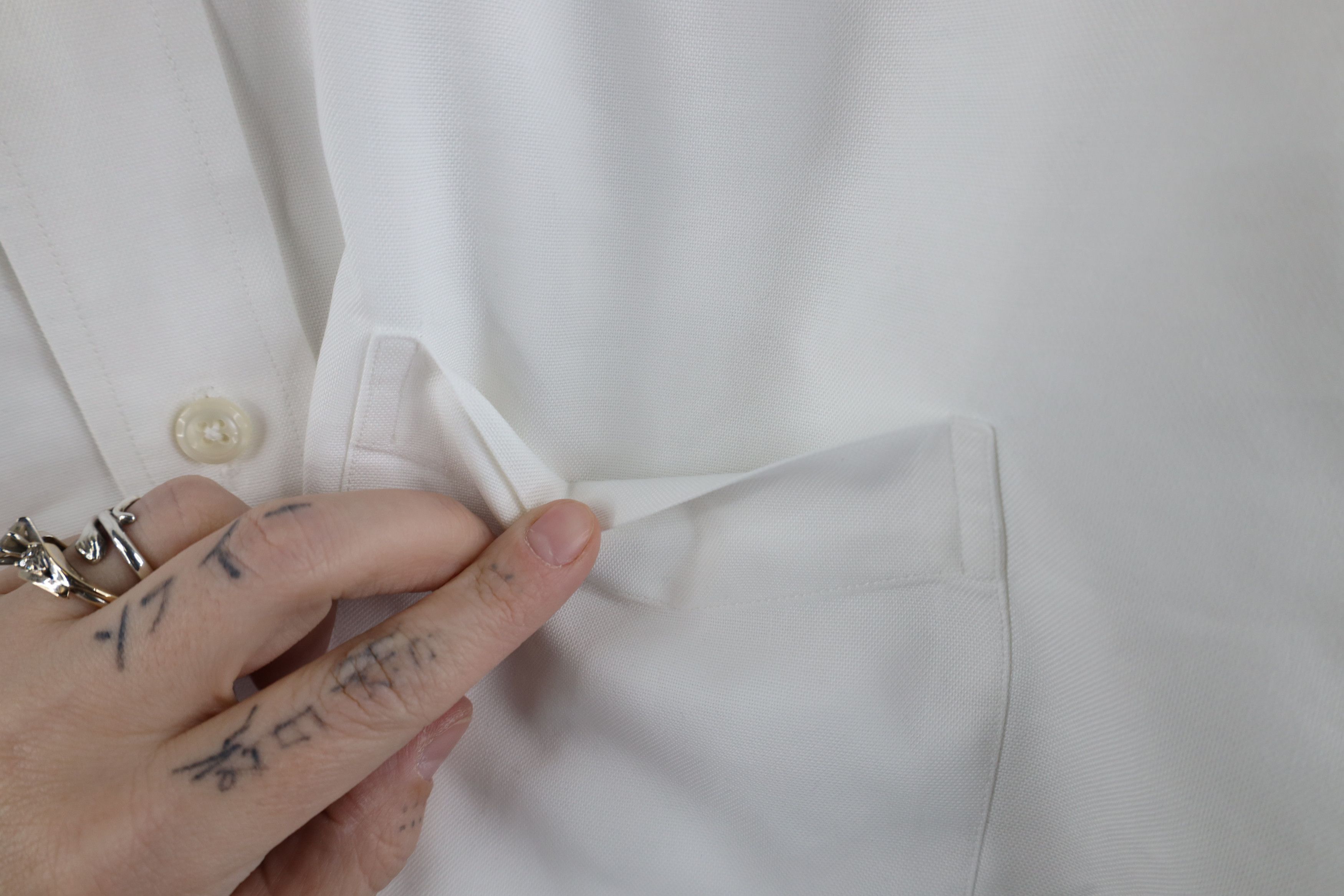 L.L. Bean × Vintage Vintage 90s LL Bean Short Sleeve Collared Button Shirt White Size US M / EU 48-50 / 2 - 6 Thumbnail