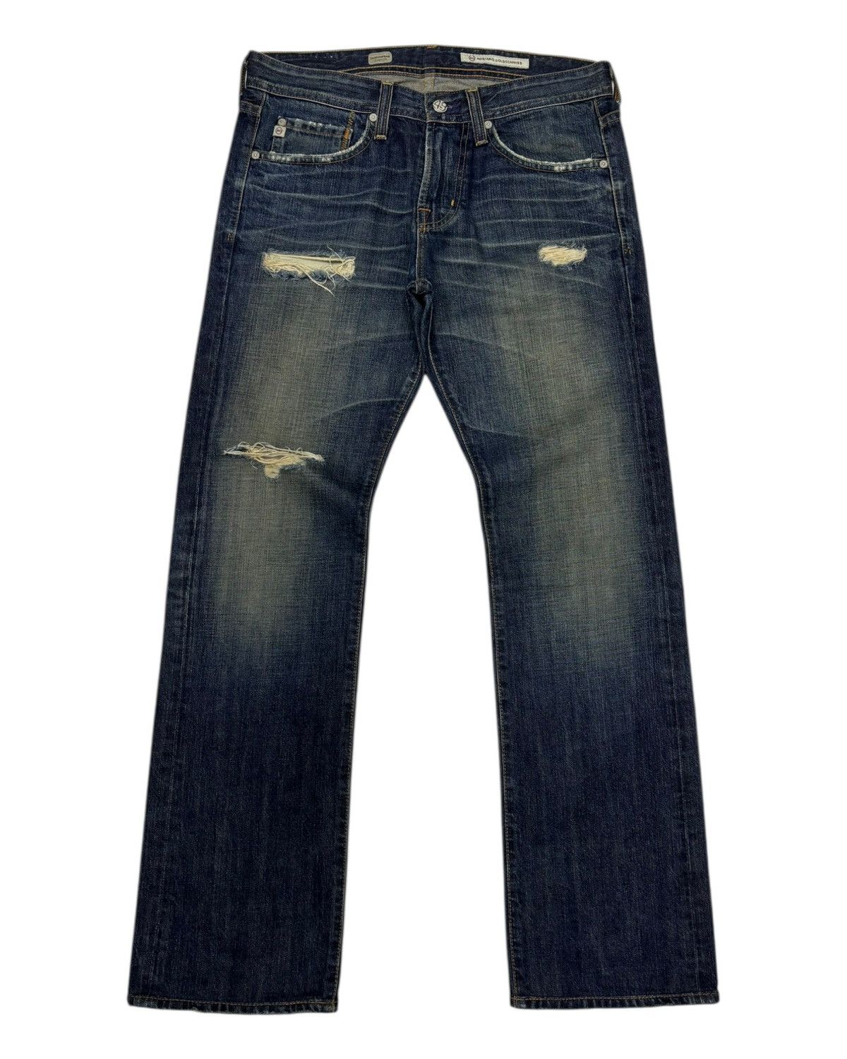 If Six Was Nine × Isamu Katayama Backlash OG🔥ADRIANO GOLDSCHMIED STRAIGHT LEG DISTRESSED DENIM JEANS Size US 32 / EU 48 - 7 Thumbnail