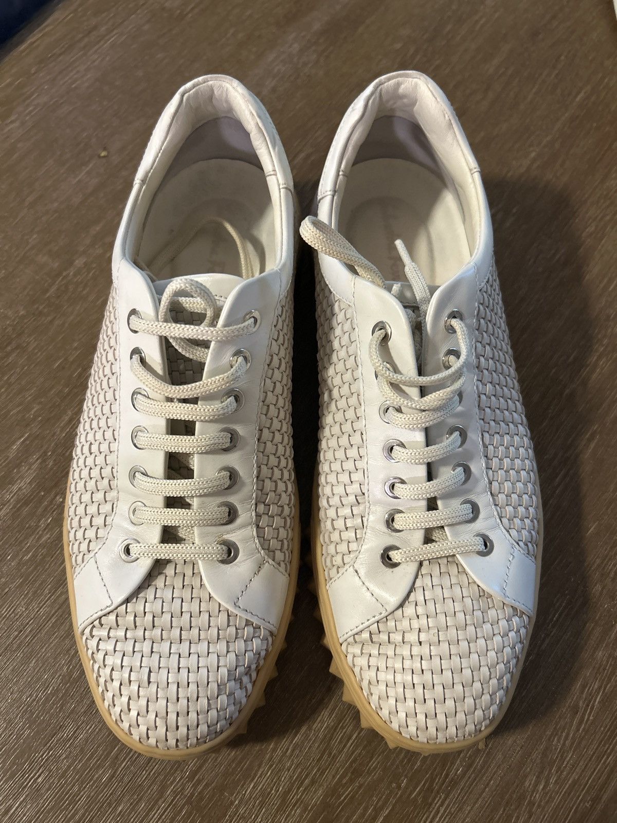 Salvatore Ferragamo Ferragamo Leather Woven Sneakers Size US 7.5 / EU 40-41 - 1 Thumbnail