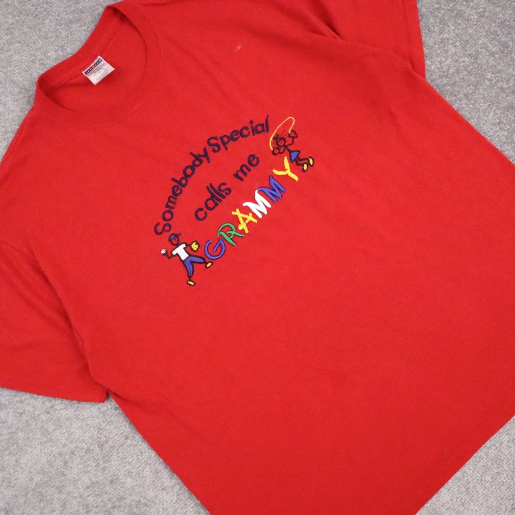 Jerzees JERZEES Embroidered Grandma Grandparents Cute XL Red Short Sleeve Shirt Size US XL / EU 56 / 4 - 7 Thumbnail