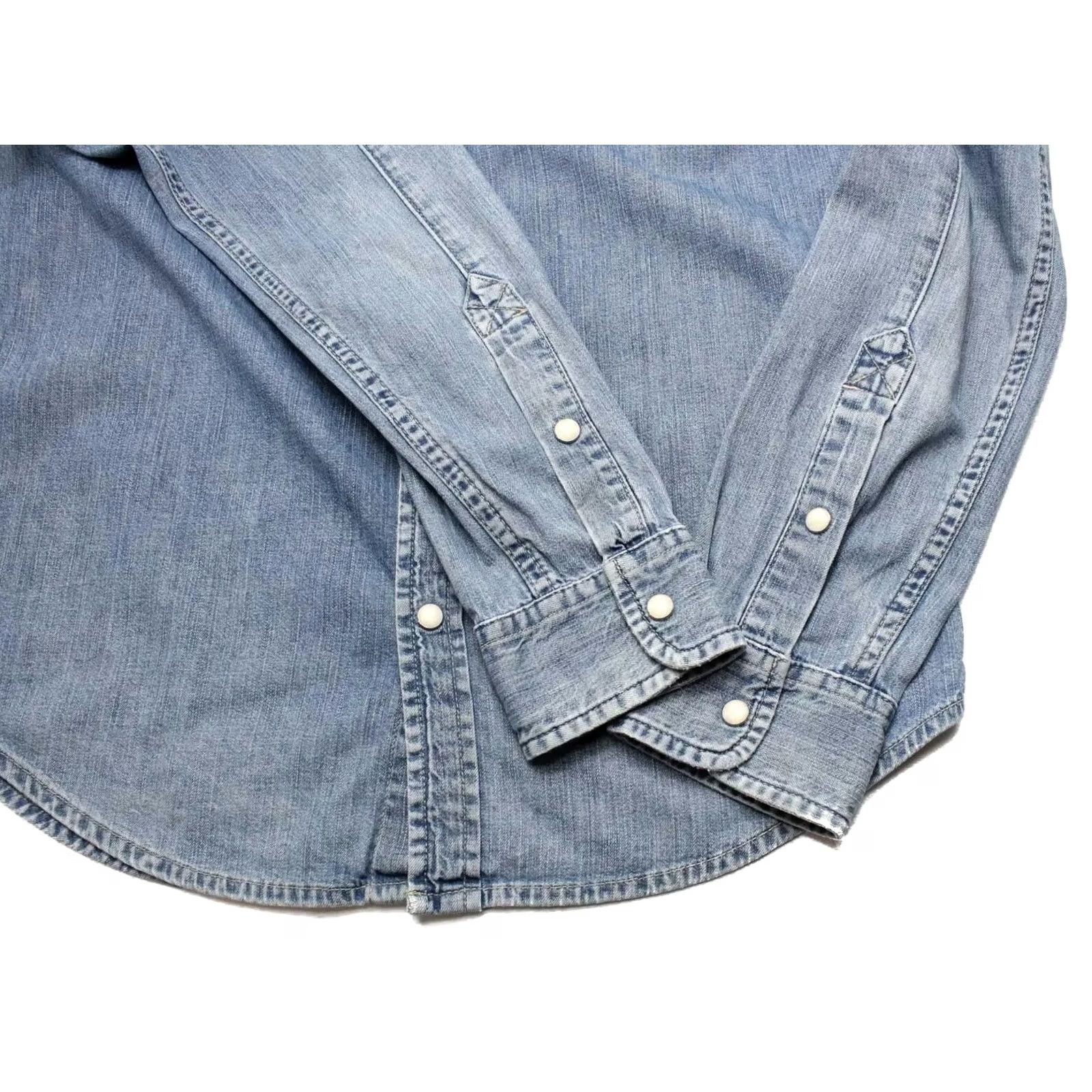 Lee Lee Western Shirt Men's MEDIUM Faded Blue Snap Buttons Shirt Size US M / EU 48-50 / 2 - 5 Thumbnail