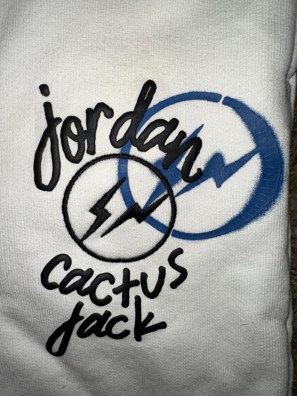 Designer Air Jordan Fragment Travis Scott Fleece White Shorts Sample Size US 30 / EU 46 - 2 Thumbnail