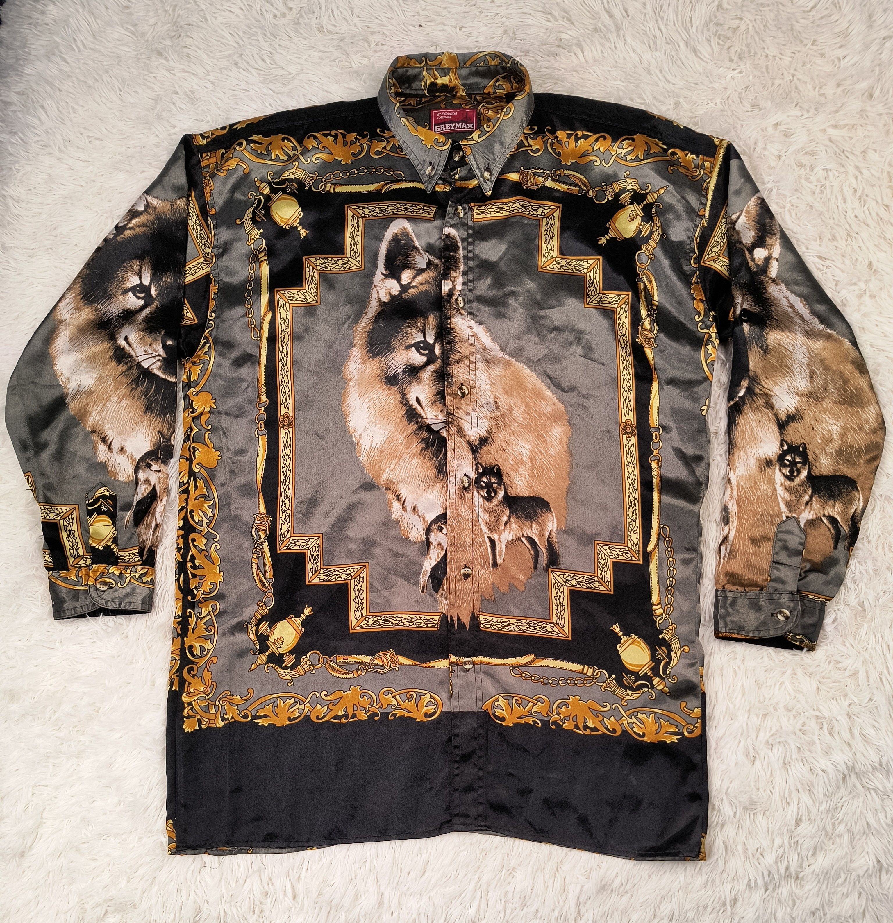 Vintage Vintage wolves 90s button up LS shirt Size US L / EU 52-54 / 3 - 3 Thumbnail