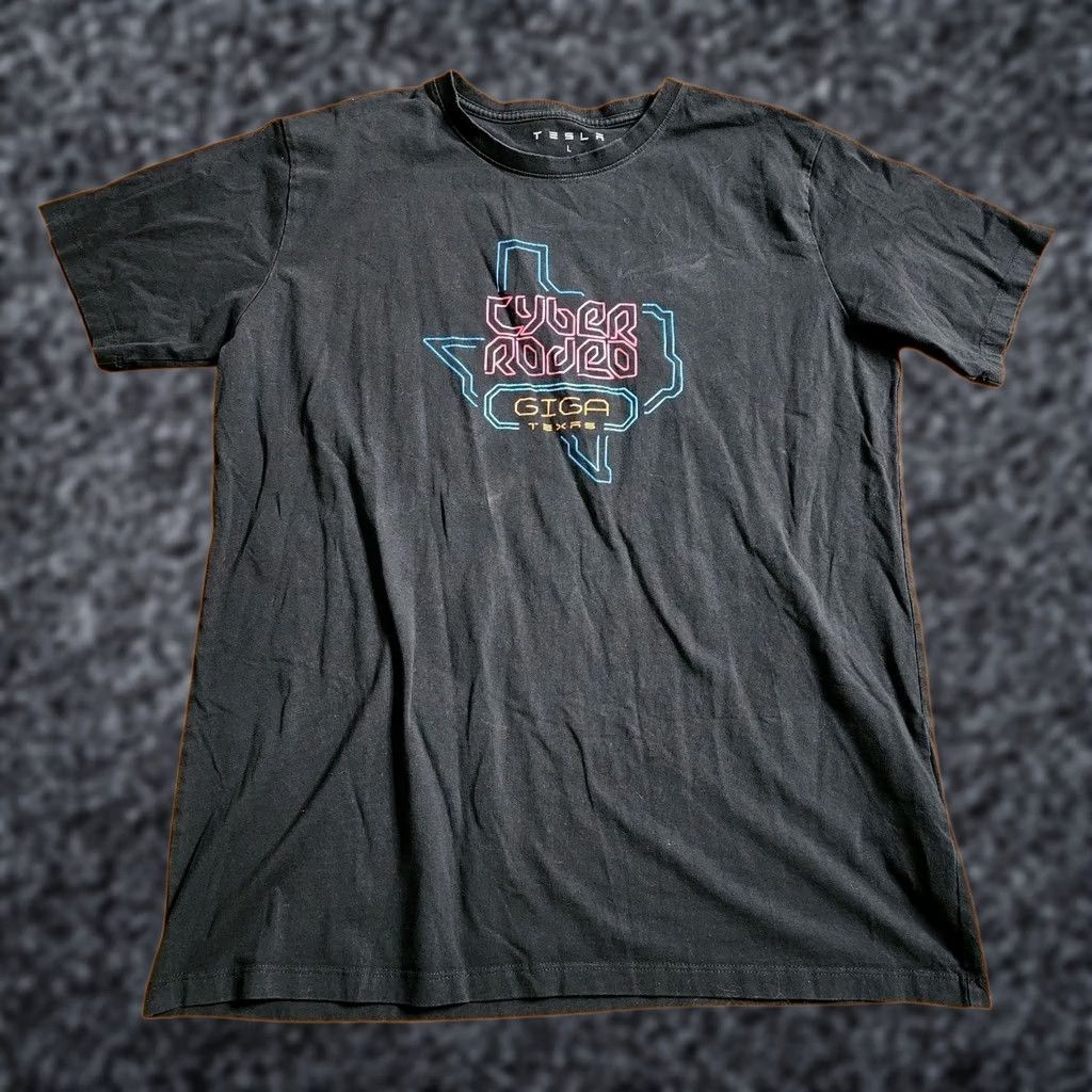 Vintage Tesla Cyber Rodeo Texas OFFICAL Merch T-Shirt Mens Size Large RARE Black Graphic Print Logo Tesla Shirt Mens L Black Size US L / EU 52-54 / 3 - 1 Thumbnail