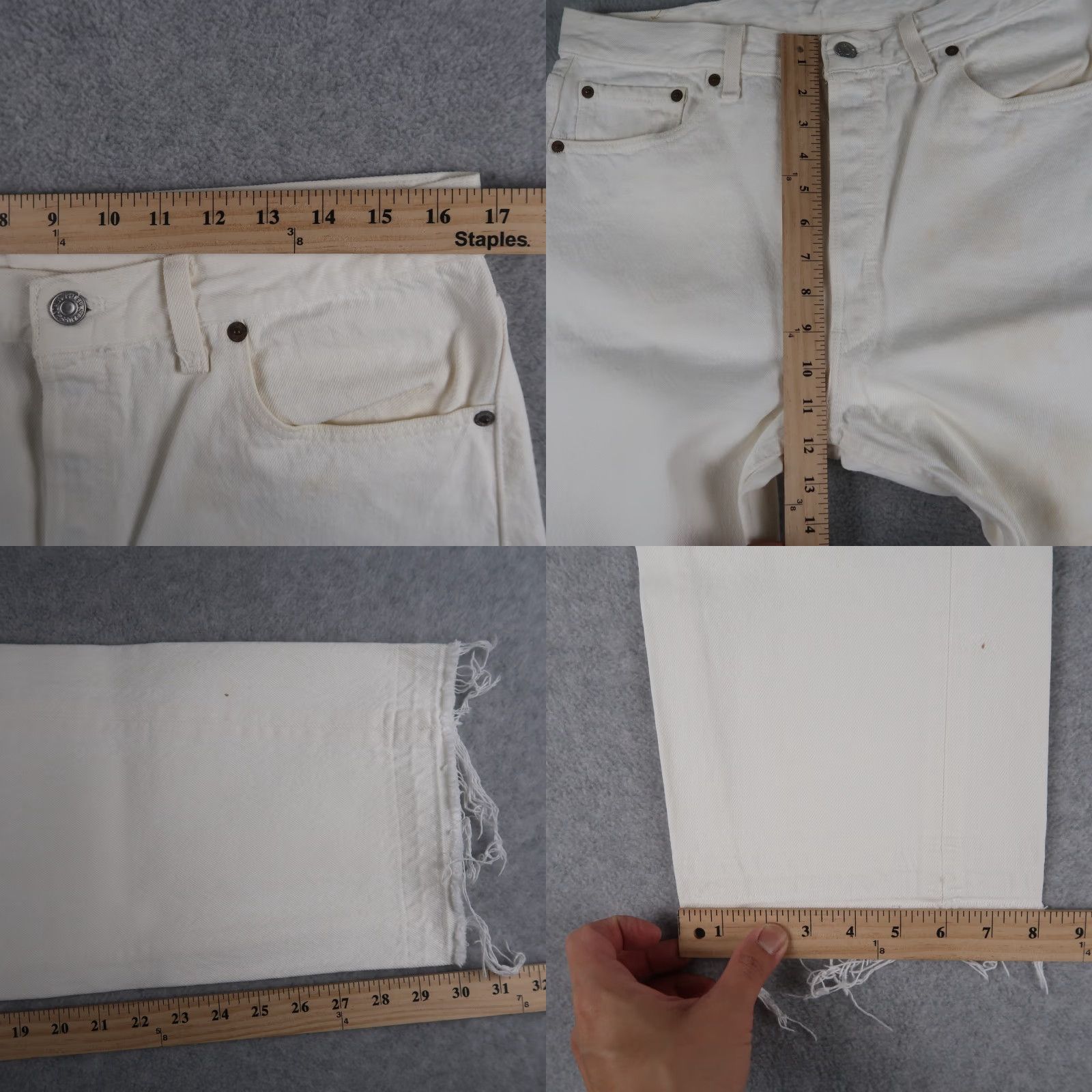 Levi's VINTAGE Levi's 501 Jeans 36x30 White Mens USA 90s 5-Pocket Denim Straight Size US 36 / EU 52 - 9 Thumbnail