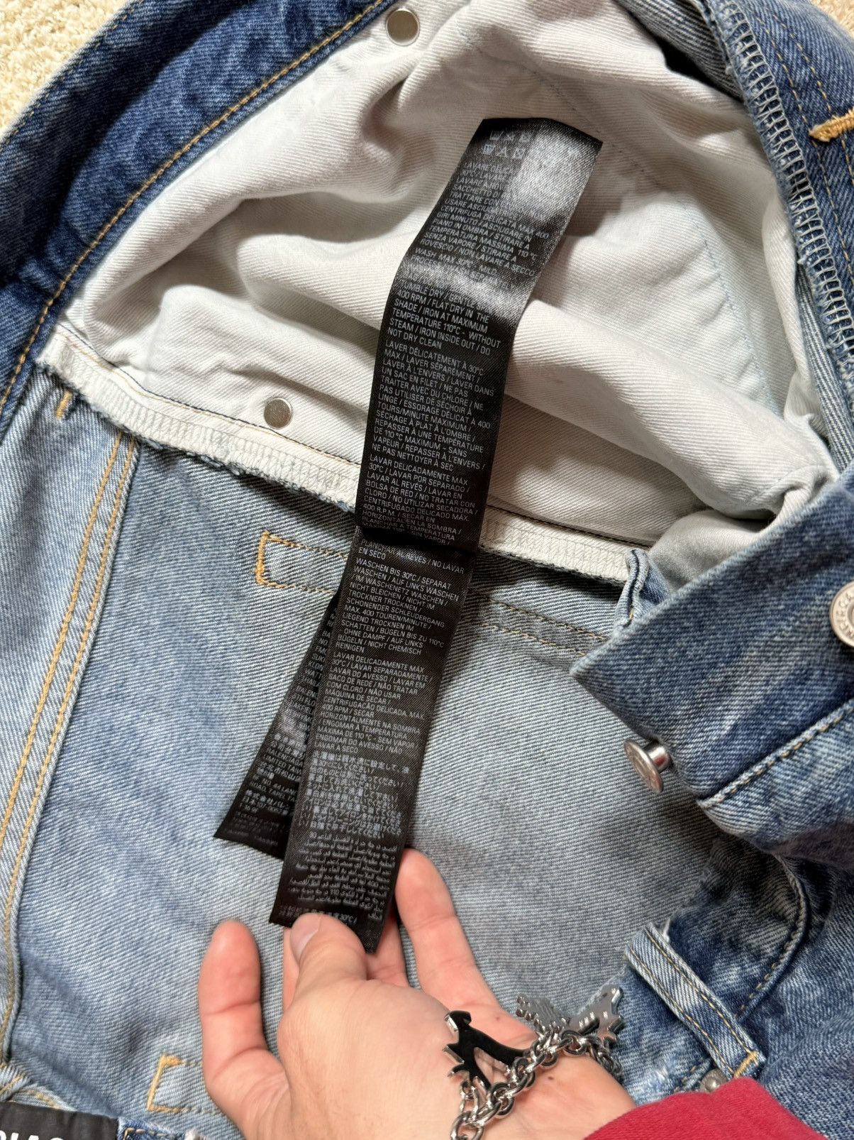 Balenciaga Balenciaga Organic Blue Japanese Denim Dirty Pale Blue Size US 34 / EU 50 - 9 Thumbnail