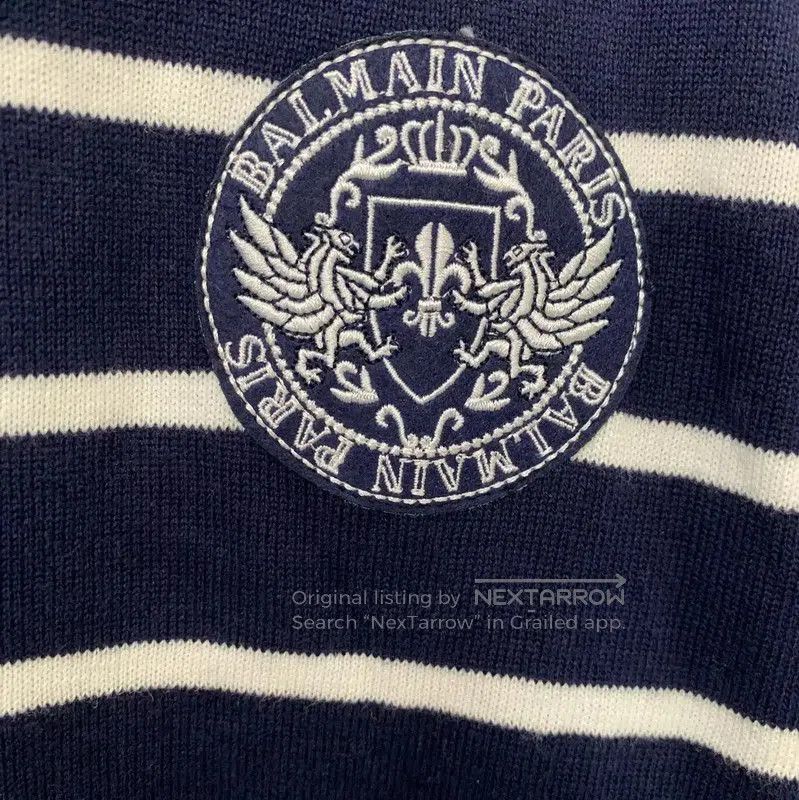 Balmain Balmain Women's Striped Sweater in Dark Blue . Size L / US 10 / IT 46 - 3 Thumbnail