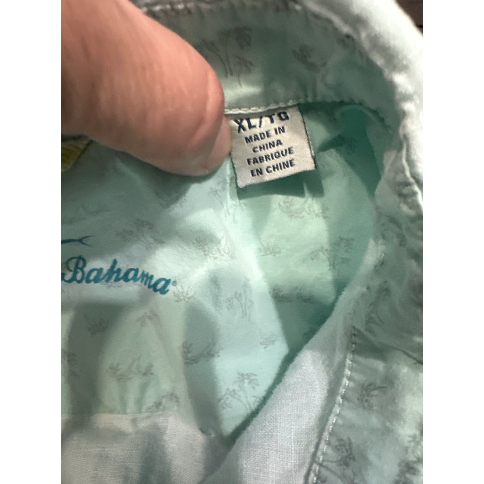 Tommy Bahama Tommy Bahama Relax Shirt XL Linen Button-Up Long Sleeve Casual Pockets Solid Aqua Mens Size US XL / EU 56 / 4 - 3 Thumbnail