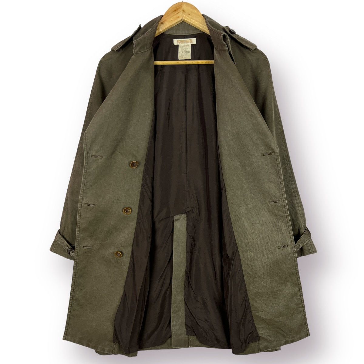 Japanese Brand 🔥 OSAMU MAEDA TRENCH COAT DOUBLE BREASTED Size M / US 6-8 / IT 42-44 - 7 Thumbnail