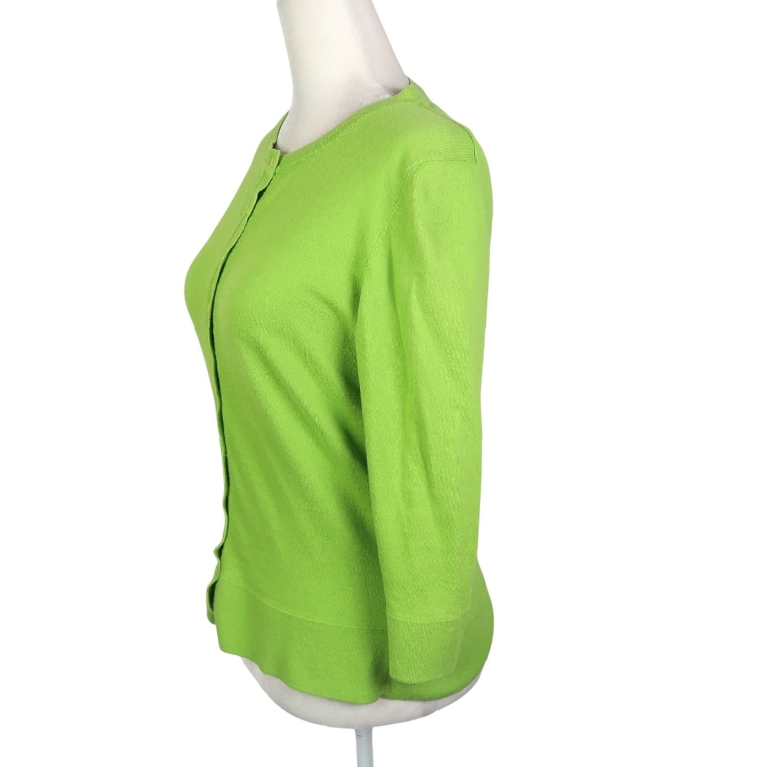 Express VINTAGE Express Cardigan Sweater 3/4 Sleeve Green Cotton Cashmere L Womens 90s Size L / US 10 / IT 46 - 3 Thumbnail