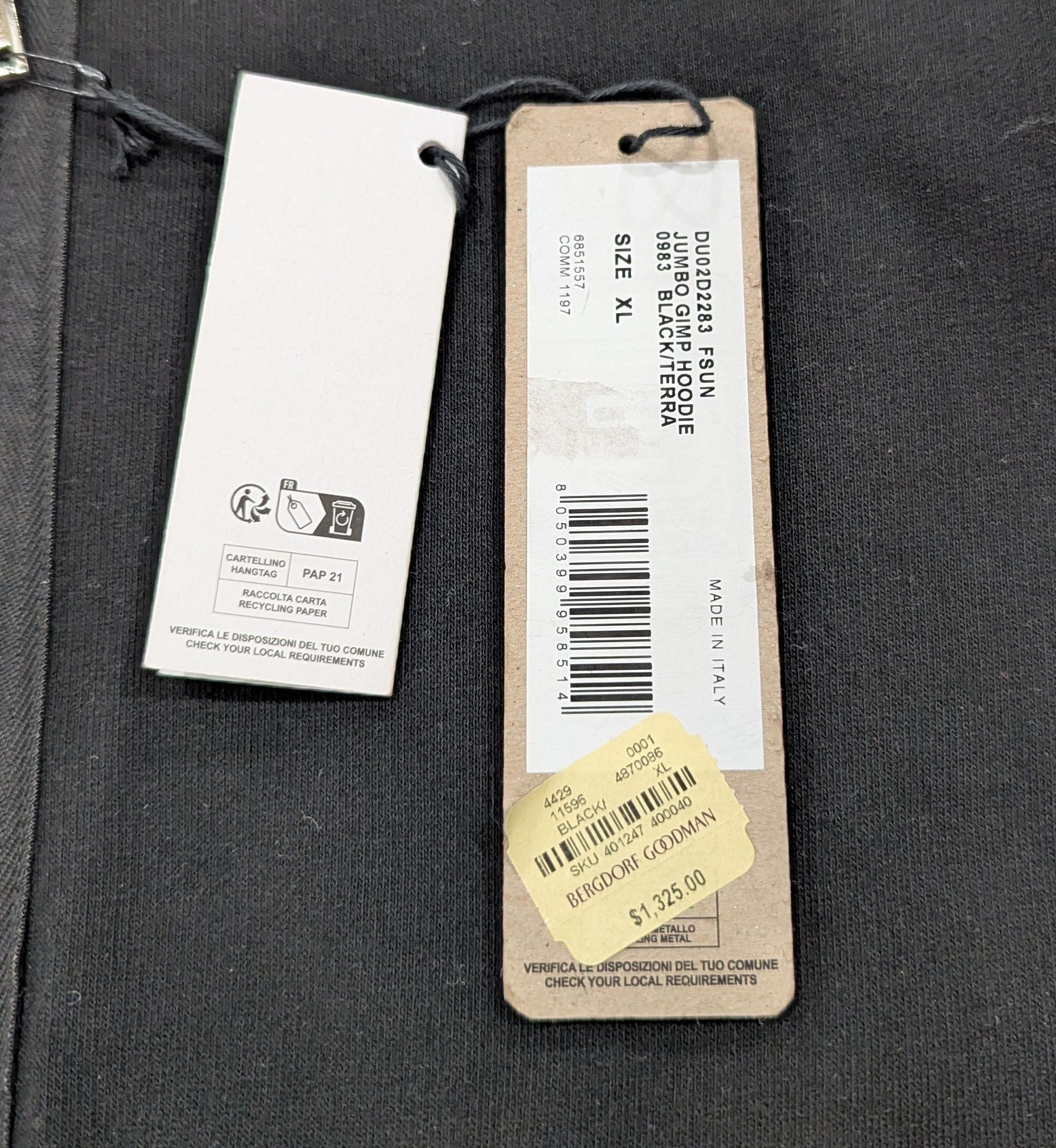 Rick Owens Drkshdw DRKSHDW RICK OWENS Flame Terry Zip Hoodie Black XL Size US XL / EU 56 / 4 - 11 Thumbnail