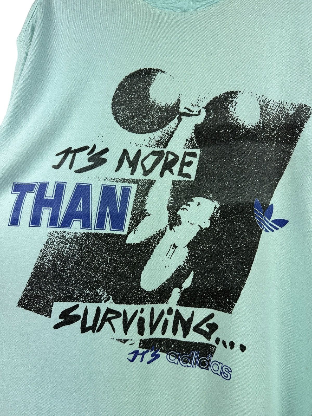 Adidas Vintage 80’s “It’s More Than Surviving… It’s Adidas” T-Shirt Size US M / EU 48-50 / 2 - 7 Thumbnail