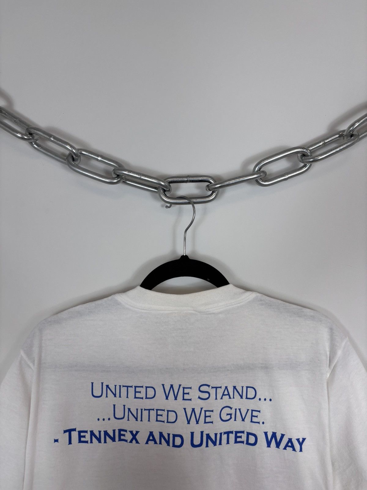 Fruit Of The Loom Vintage 1990s Big USA Flag Logo White T-Shirt Tee Size US M / EU 48-50 / 2 - 18 Thumbnail