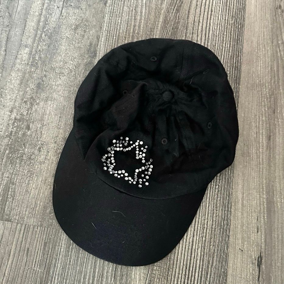 Other bedazzled star silver black baseball cap hat Size 26 - 1 Thumbnail